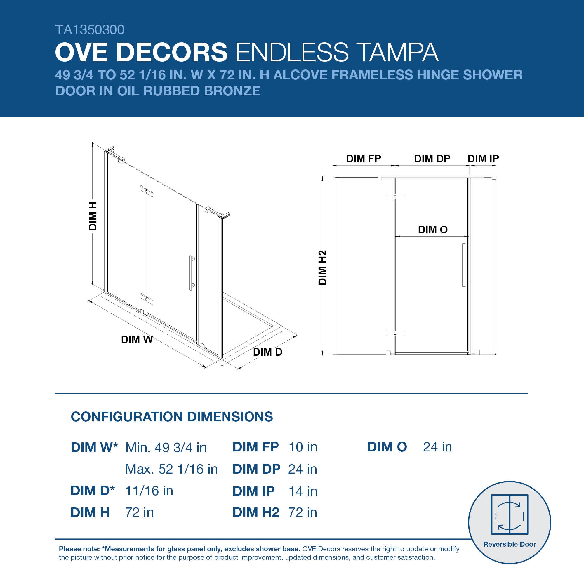 OVE Decors 828796054720 Shower-Doors - View #2