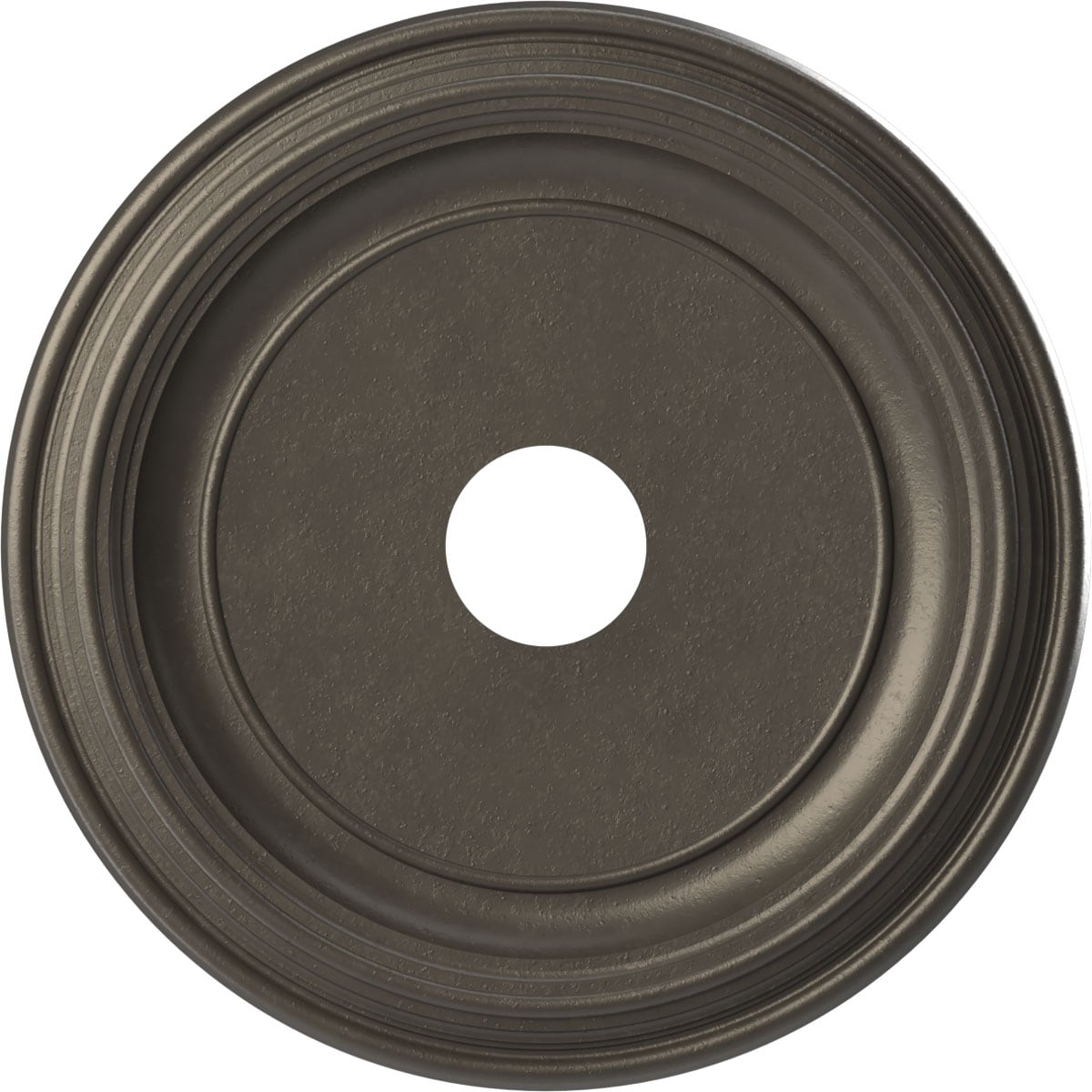 Ekena Millwork CMP19TRDST Traditional Thermoformed 19-in W x 19-in L Traditional Painted Universal Aged Metallic Weathered Steel PVC Whole Ceiling Medallion