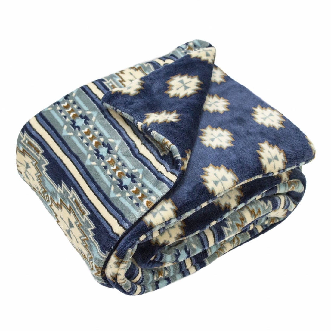 HomeRoots 4000478067 Nyla Aztec Navy 50-in x 60-in Polyester Blanket