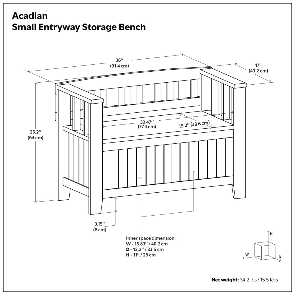 Simpli Home AXCACA57-BL bench - View #8