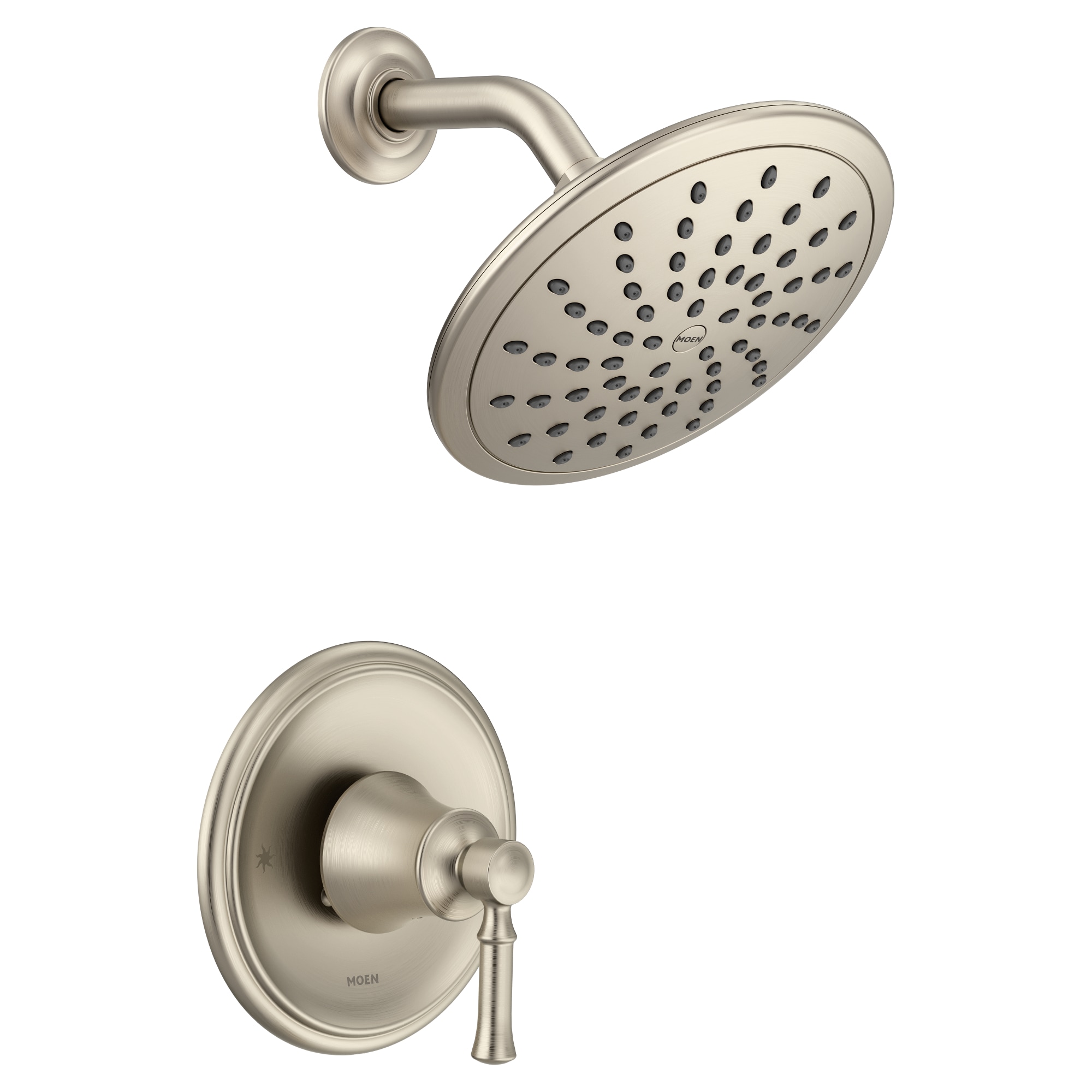 Moen T2282EPBN Dartmoor Brushed Nickel 1-handle Single function 8-in Round Shower Faucet