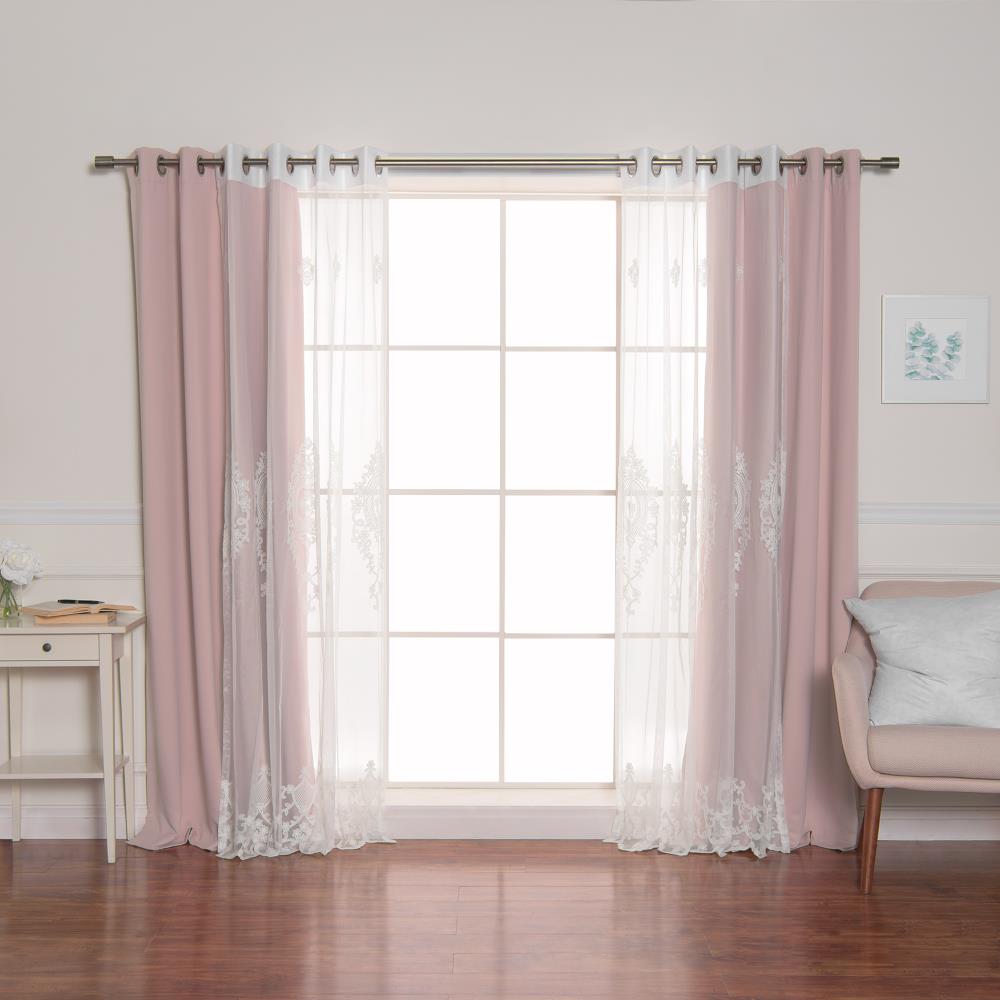 Best Home Fashion 84-in Dusty Pink Polyester Blackout Grommet Curtain ...