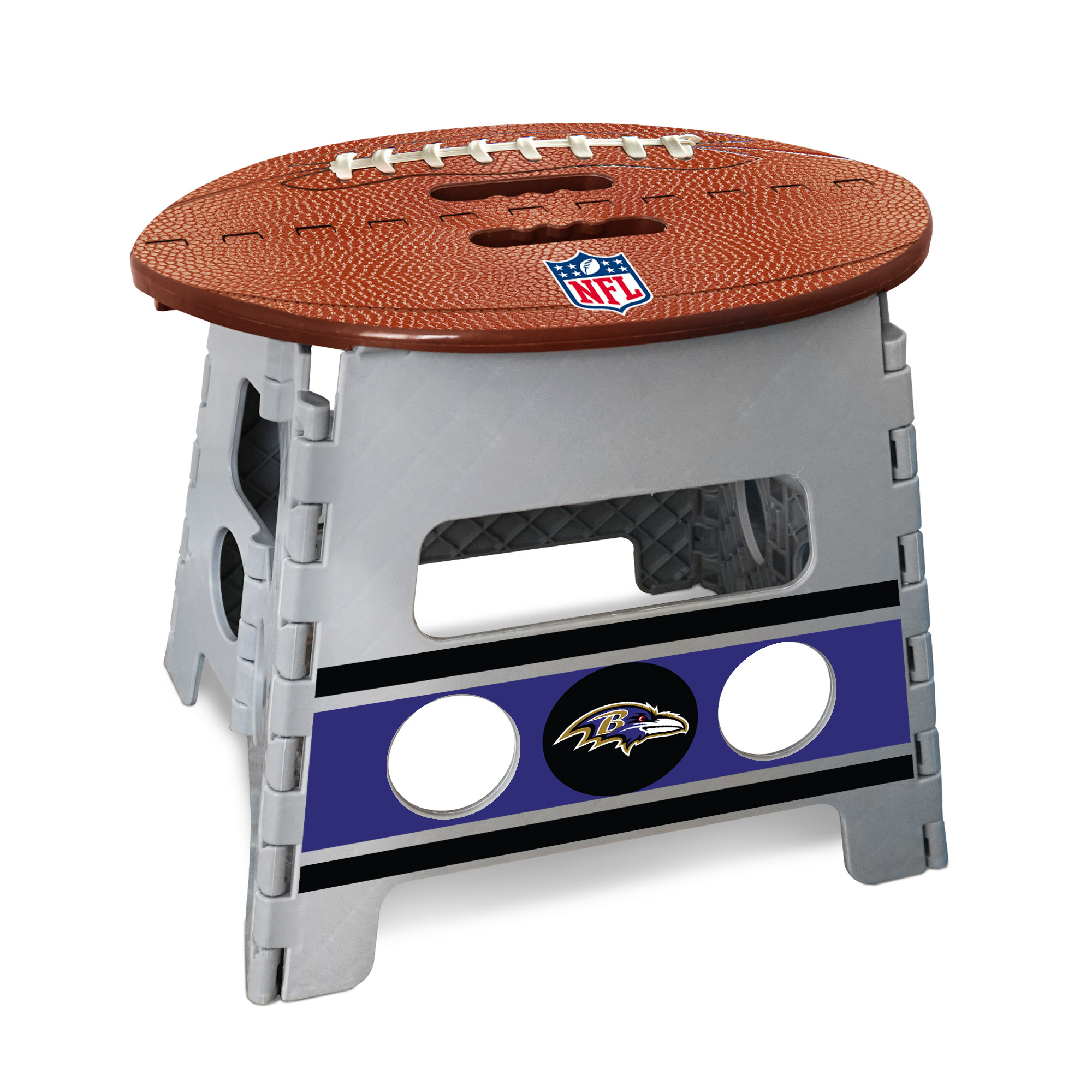 FANMATS 24426 Baltimore Ravens 1-Step 250 lbs. Capacity Brown Plastic Foldable Step Stool