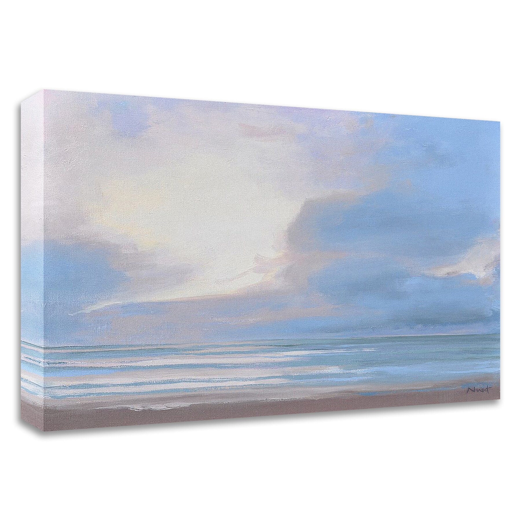 Tangletown Fine Art 8N277DC-2114 Twilight Santa Barbe Clement Nivert 14-in H x 21-in W Coastal Print on Canvas