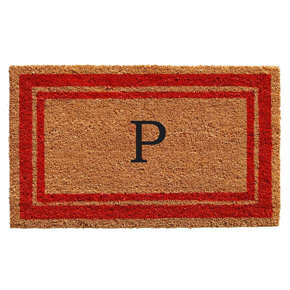 Callowaymills 153031830P 2-ft x 3-ft Natural/Red Coir/Vinyl Rectangular Indoor or outdoor Decorative Door mat