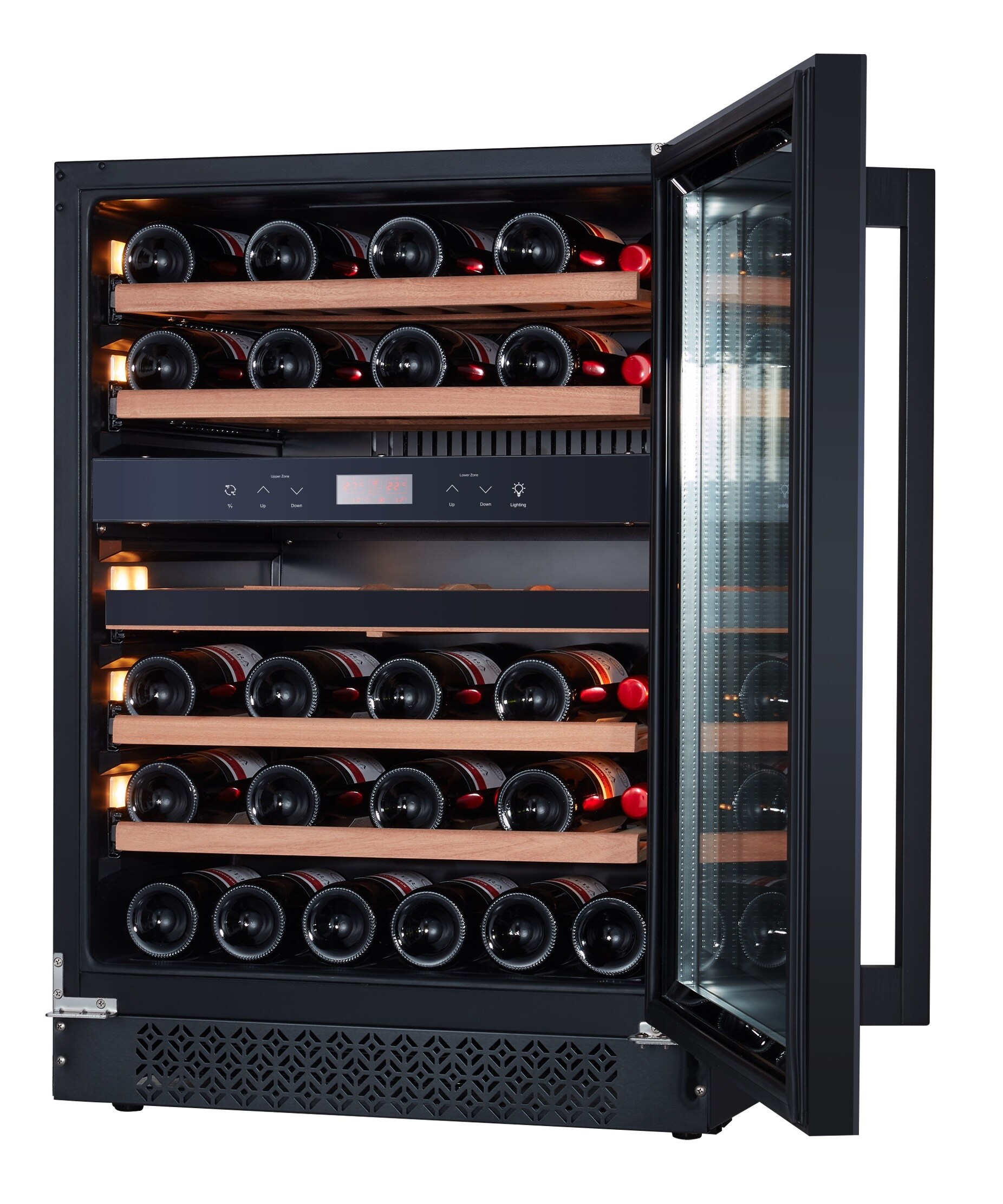 VINOCAVE 23.5-in W 38-Bottle Capacity Black Dual Zone Cooling Built-In ...