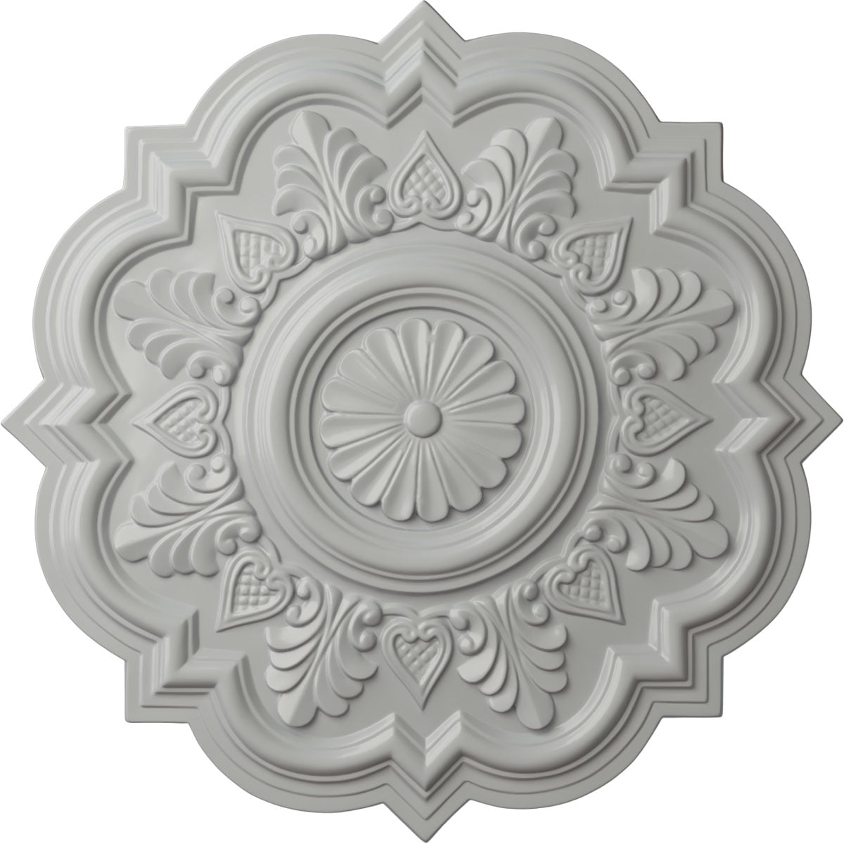Ekena Millwork CM20DRFRF Deria 20.25-in W x 20.25-in L Painted Frost Polyurethane Whole Ceiling Medallion