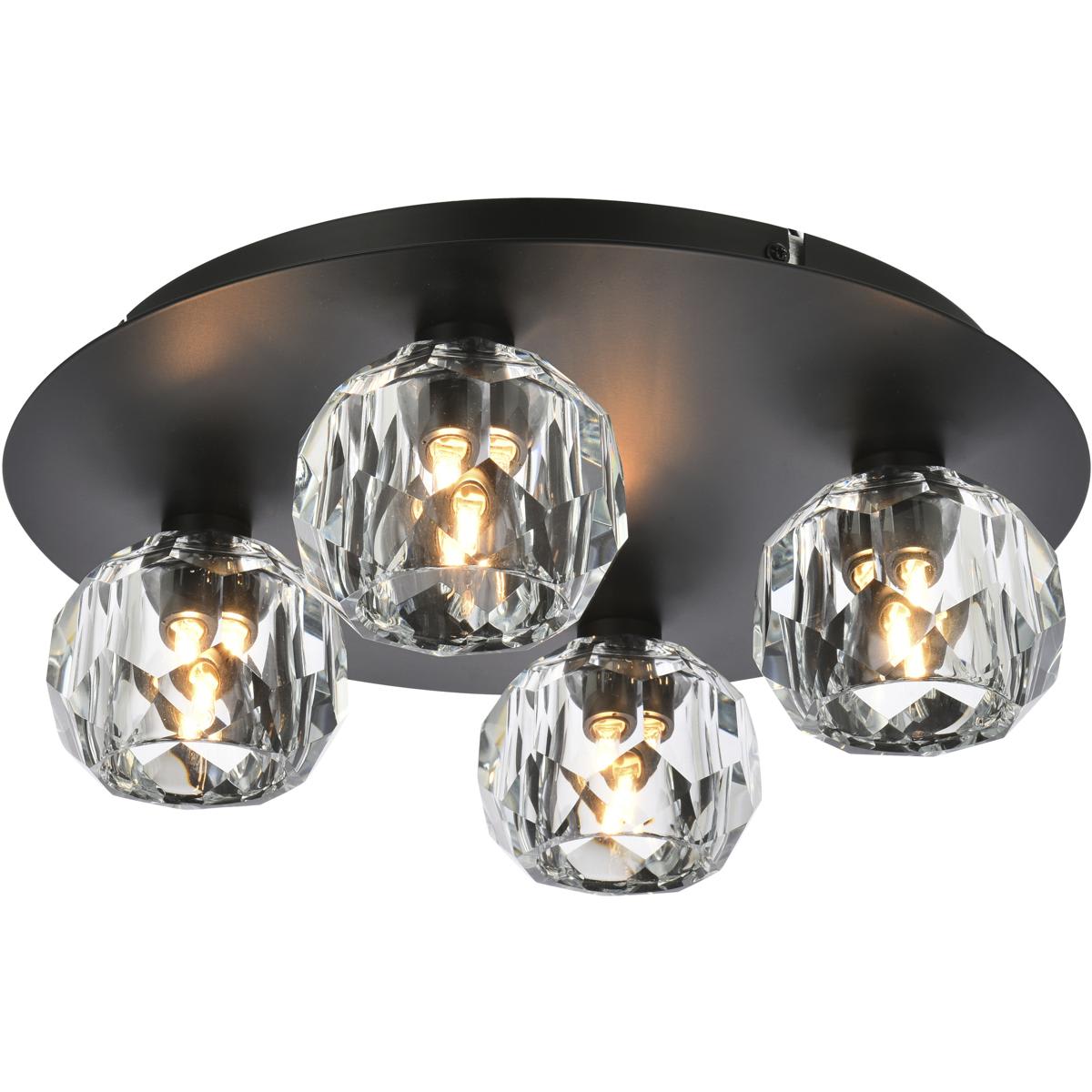 Elegant Lighting 2571728 3509F14BK Graham Flush Mount Black