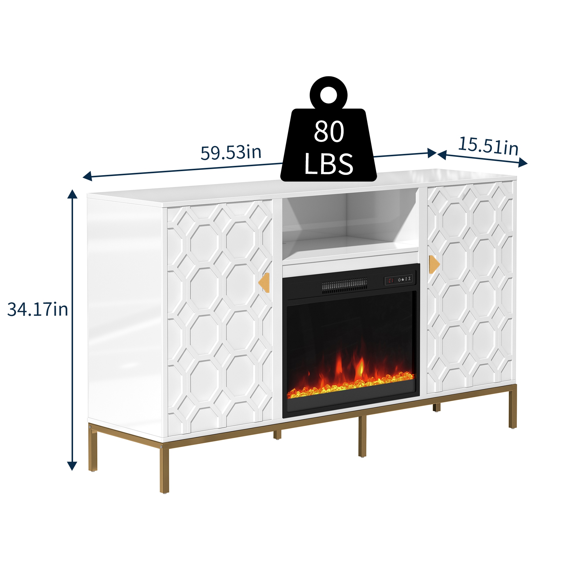 Clihome CL-JH0523-WH Electric-Fireplaces - View #9