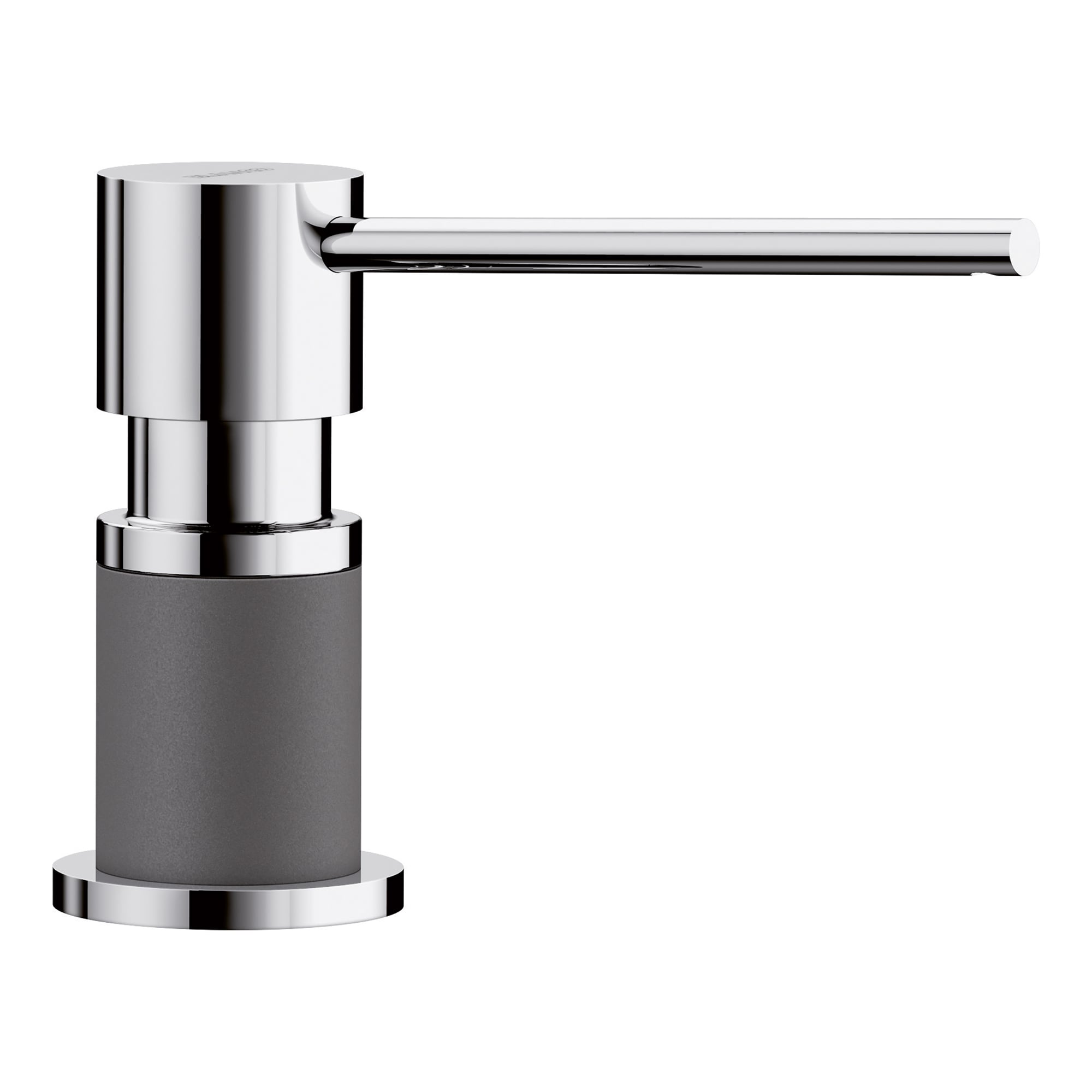 BLANCO 402304 Lato Chrome/Cinder 10-oz. Capacity Deck-mount Soap and Lotion Dispenser