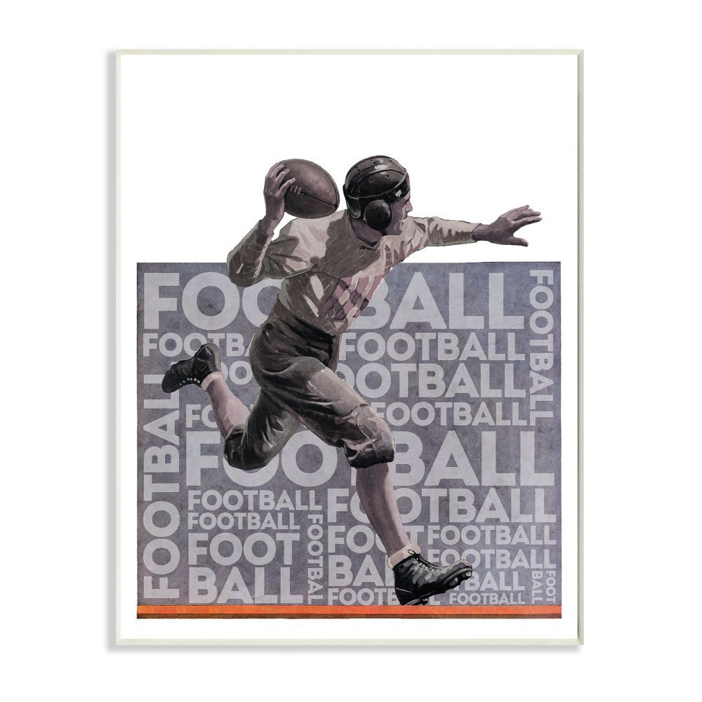 Stupell Industries Football Player Sports Word Design The Saturday ...