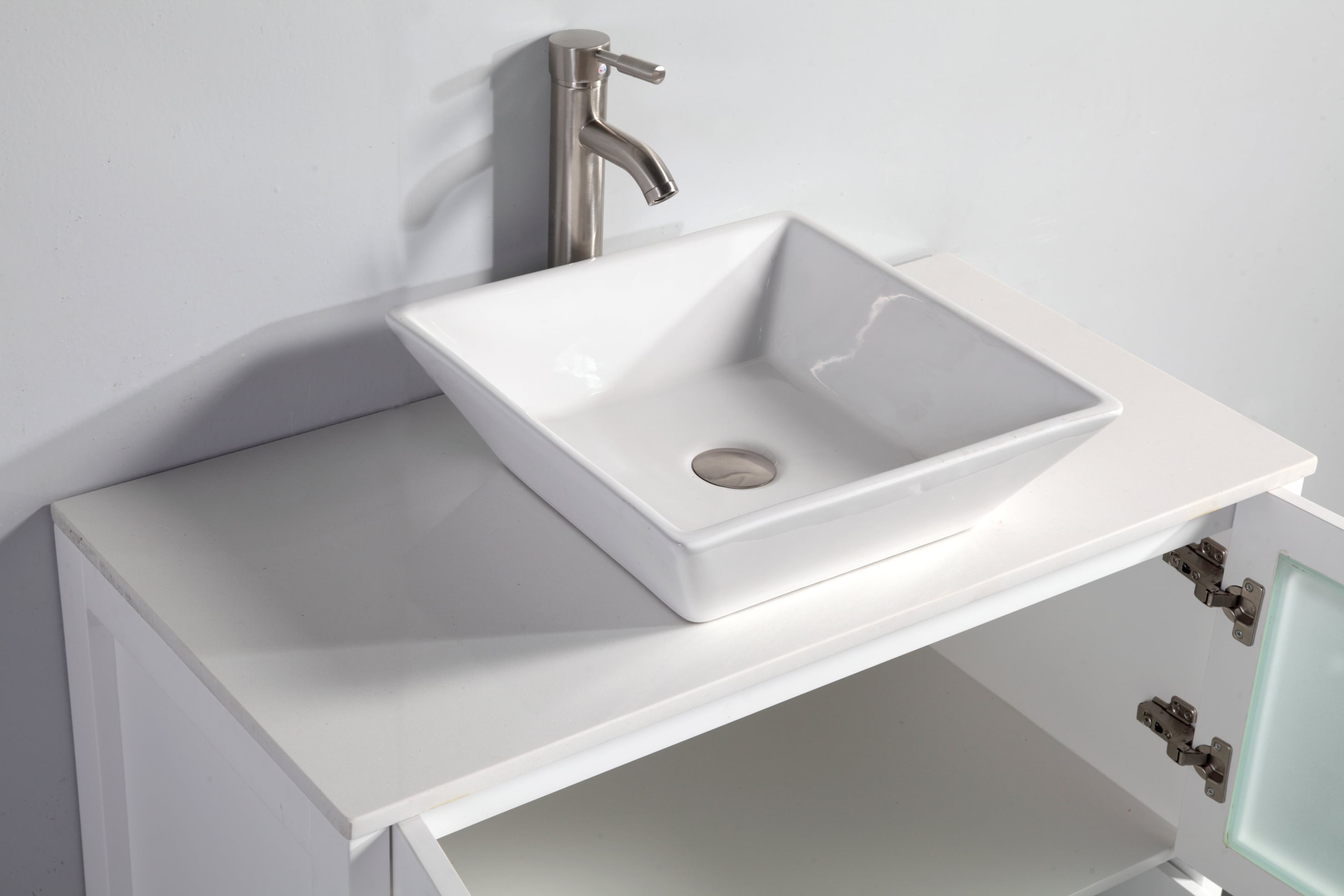 Vanity Art Ravenna 95-in White Double Sink Bathroom Vanity with White  Engineered Marble Top (Mirror Included) in the Bathroom Vanities with Tops  department at