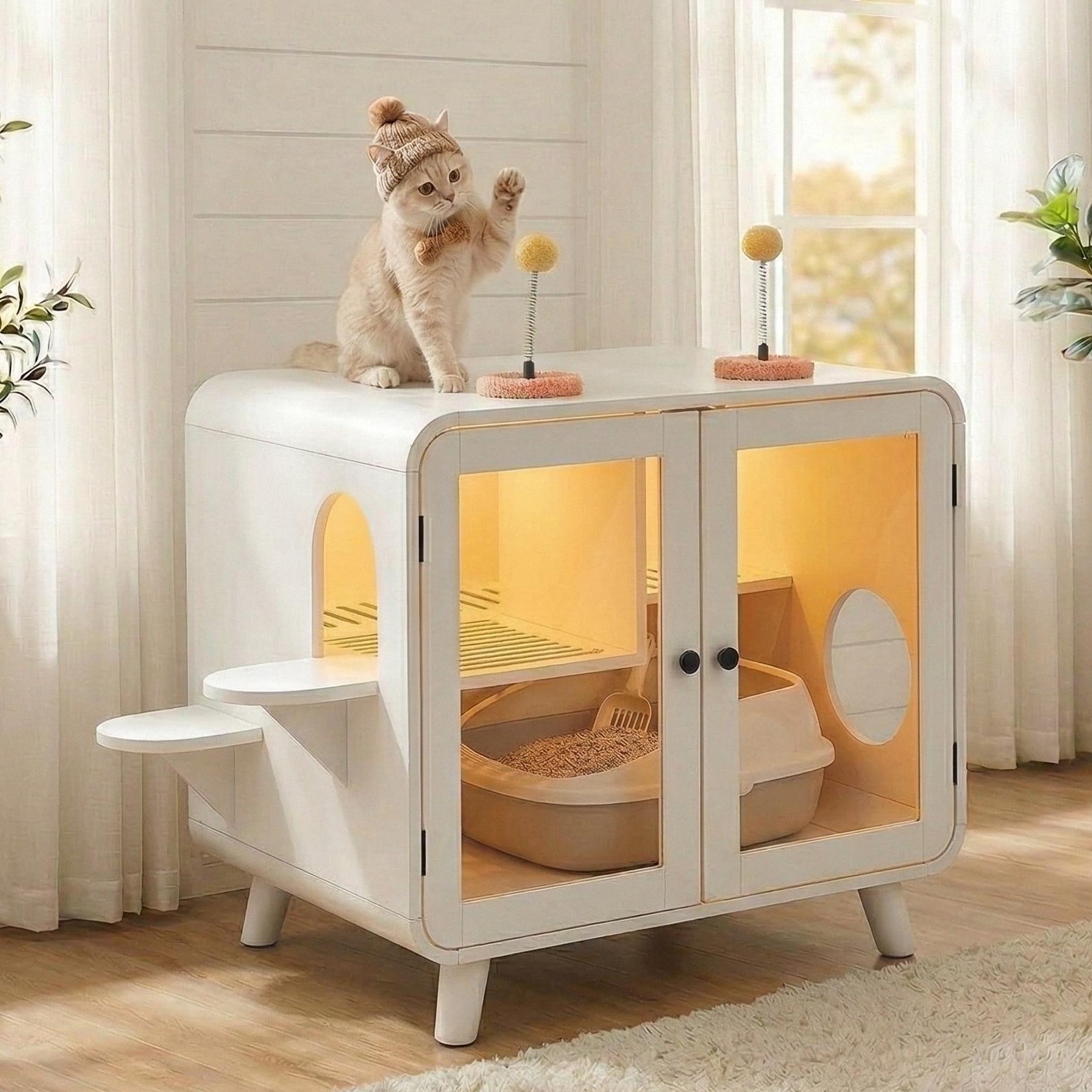 Blisstyle White Litter box concealment