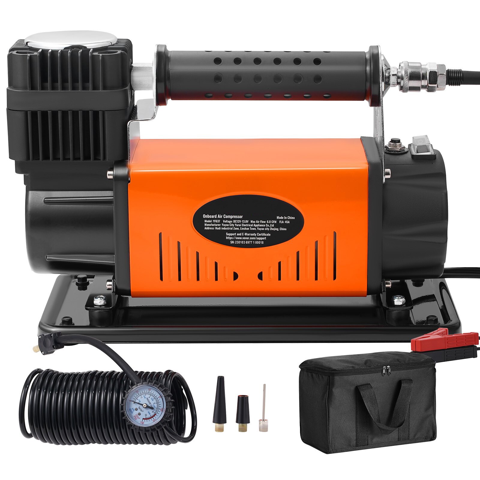 SUGIFT 150 PSI 12 V DC 0.7 HP Portable Off Road Tire Inflator Air Compressor