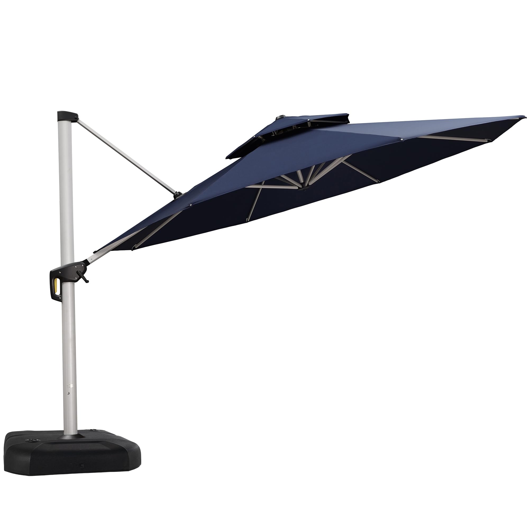PURPLE LEAF LSLRR13-NB 13-ft Aluminum Navy Crank Cantilever Patio Umbrella