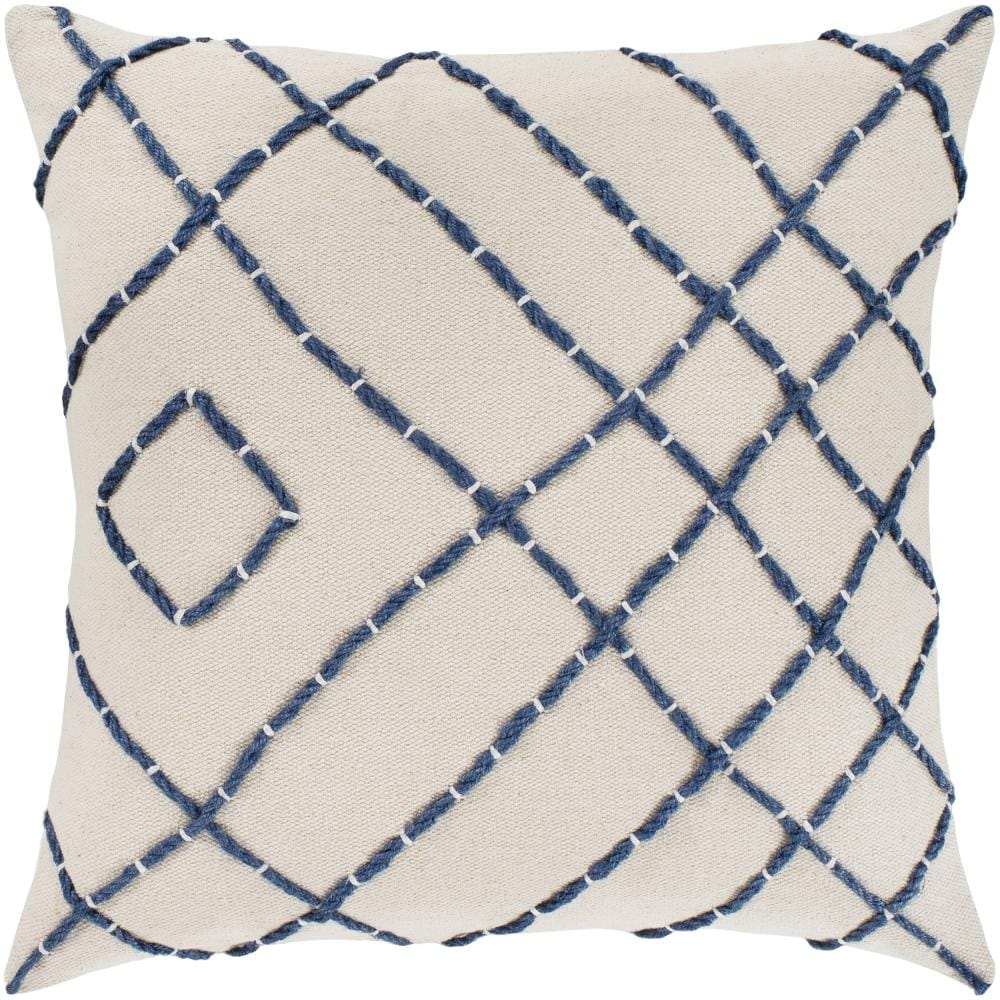 Livabliss EML001-1818P Emilio 18-in x 18-in Cream Square Indoor Decorative Pillow