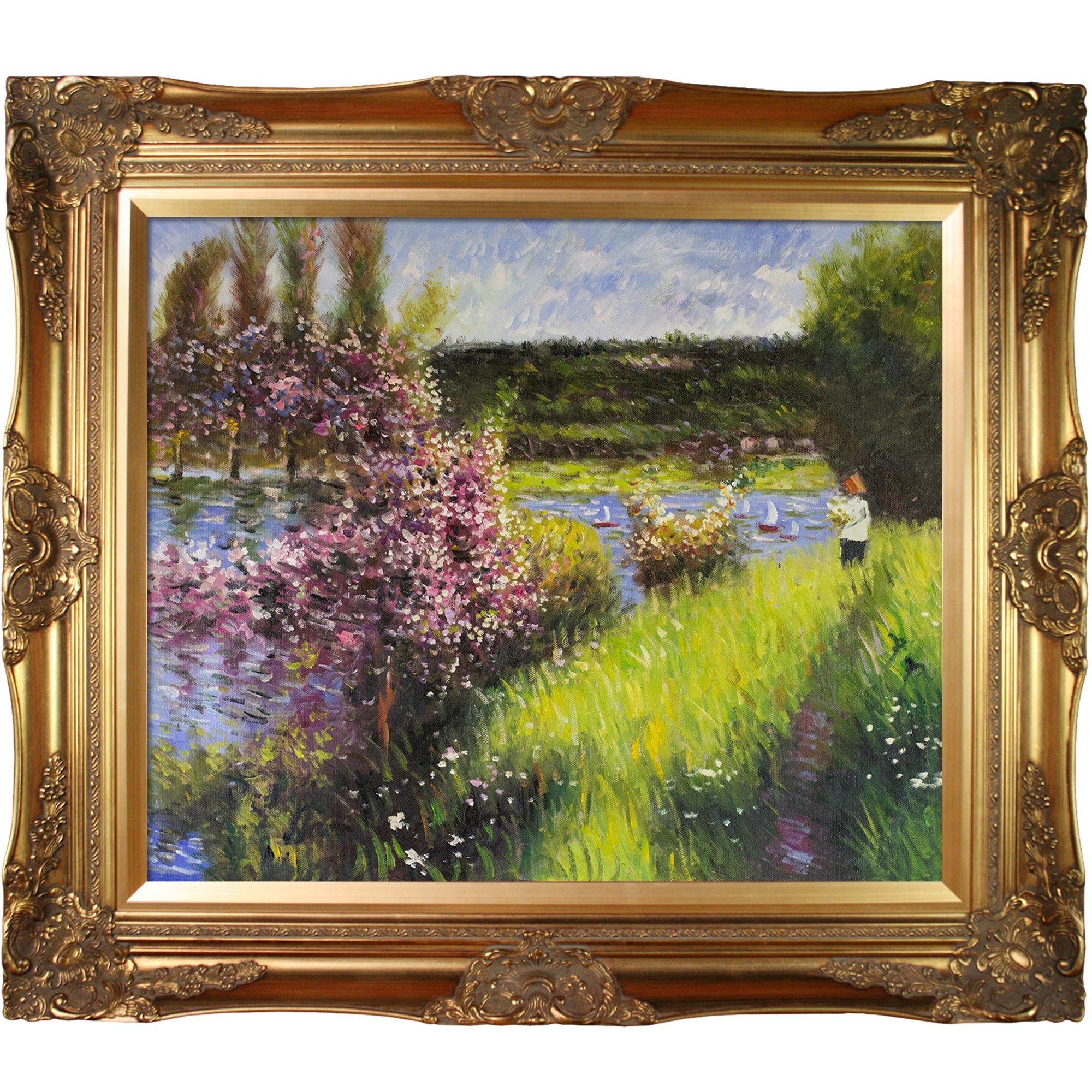 La Pastiche Water Lilies (blue-green) Claude Monet Silver Wood