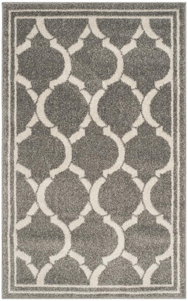 Safavieh AMT415R-24 Tilles 3 x 4 (ft) Loomed Polypropylene Dark Gray/Beige Rectangular Indoor/Outdoor Trellis Throw rug
