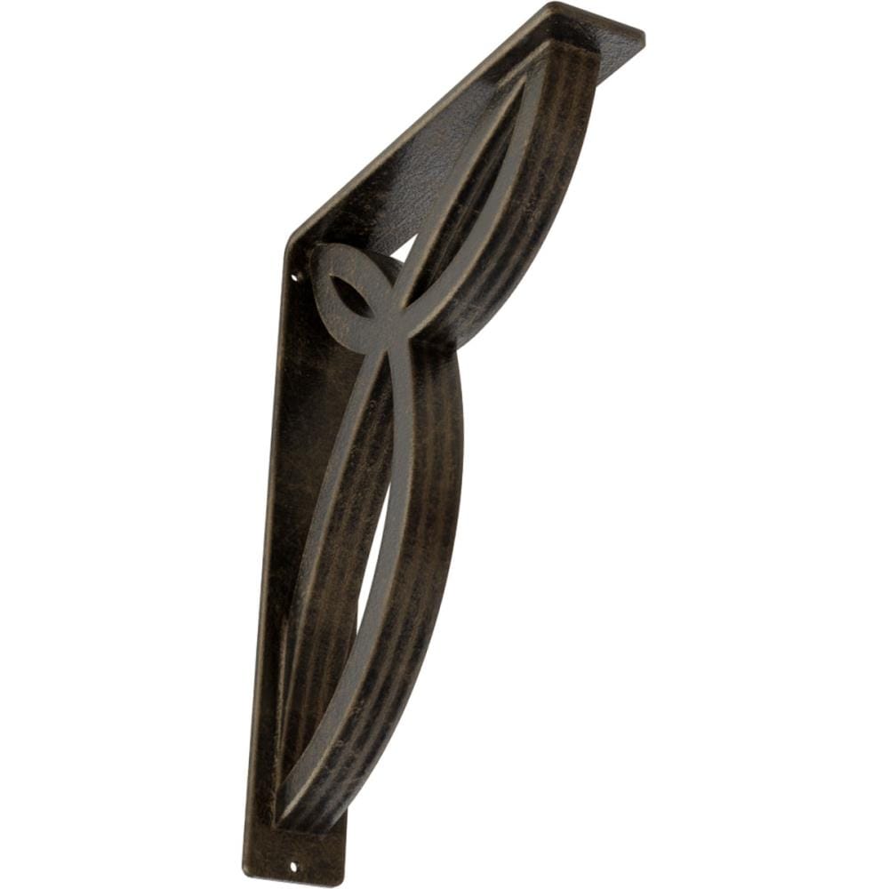 Ekena Millwork BKTM02X10X12TVEAPG Versailles 10-in x 2-in x 12-in Antique gold Wrought iron Countertop support bracket