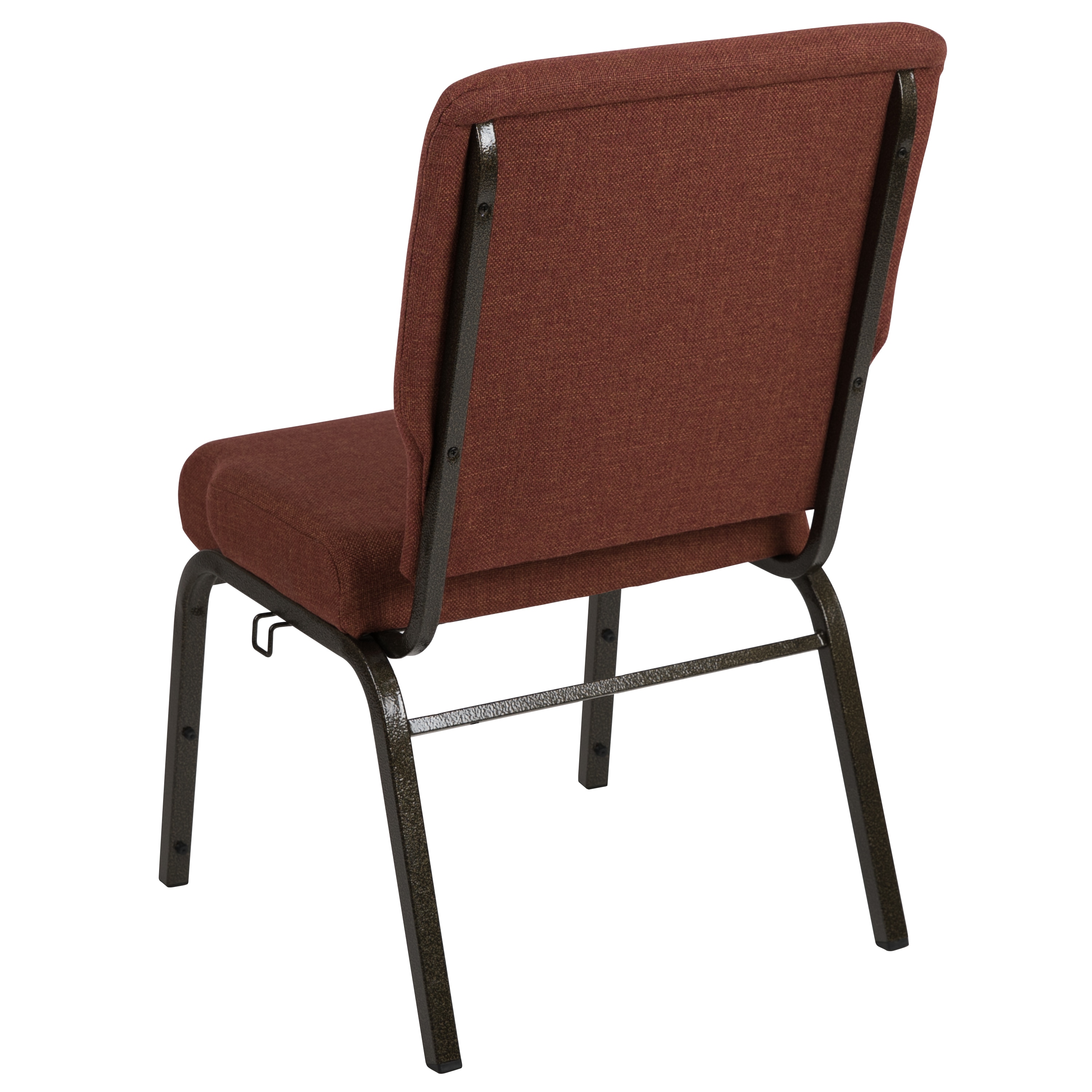 Cinnamon Fabric Stacking Chair with Gold Vein Metal Frame