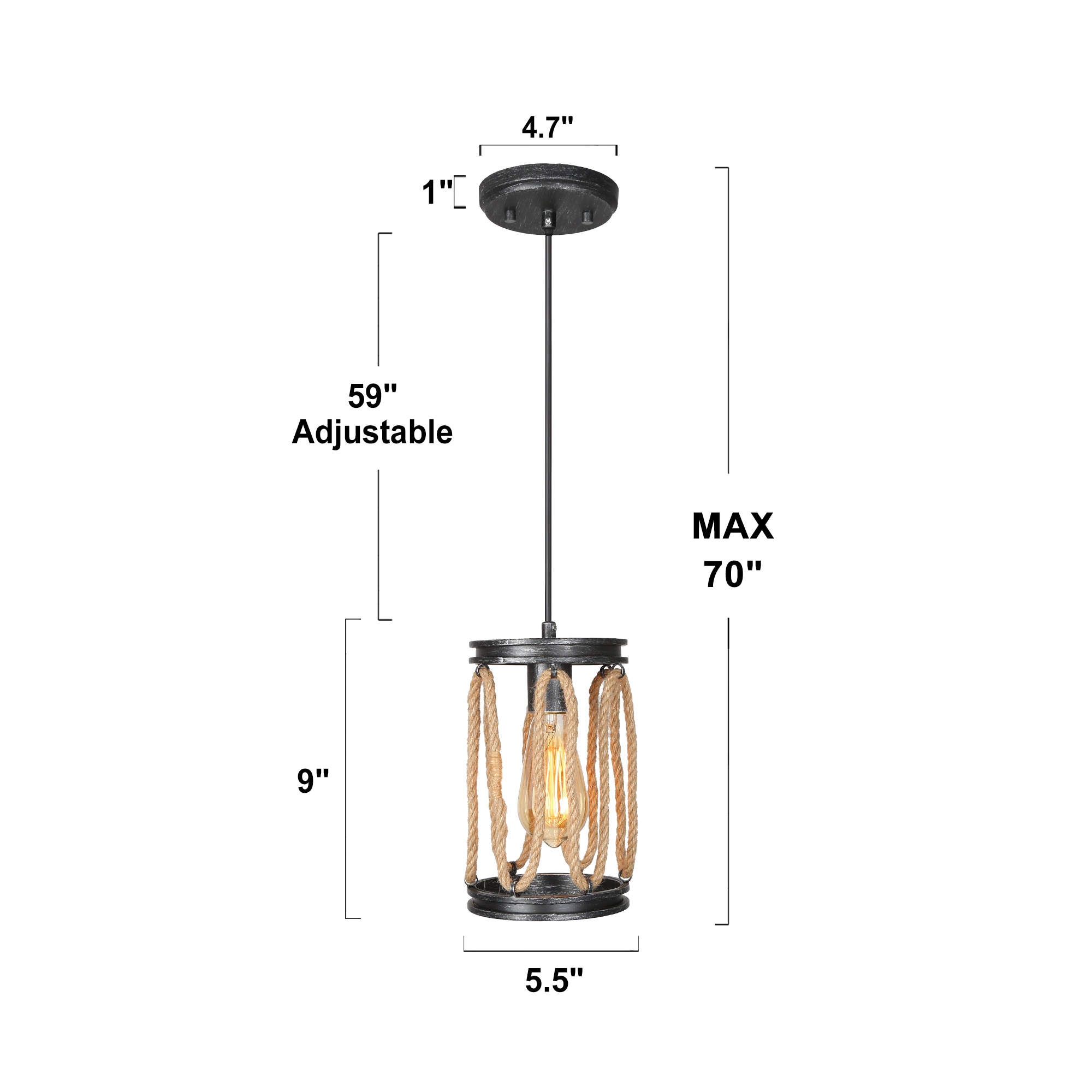 Lnc Mocha Distressed Black With Brushed Silver Farmhouse Cylinder Led 