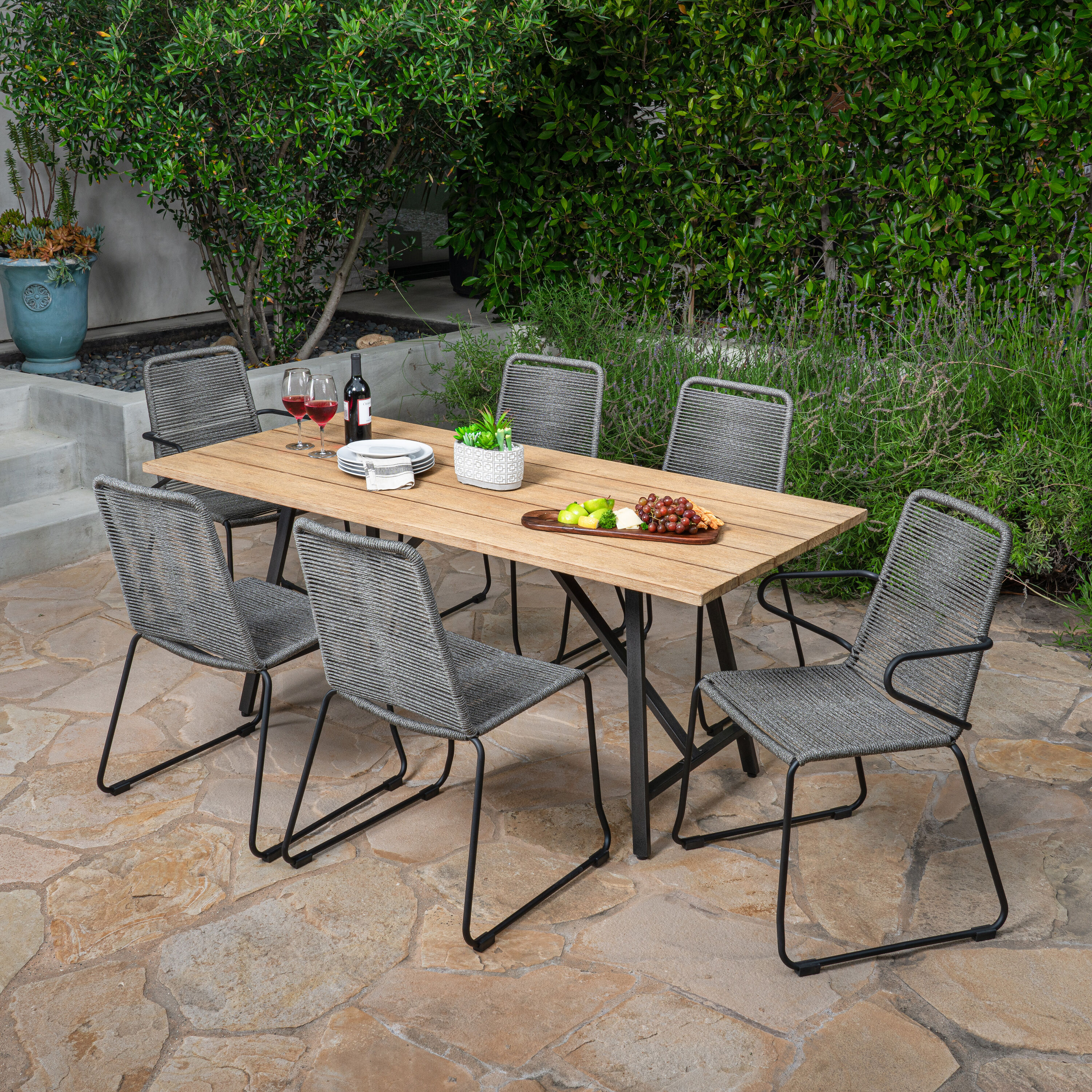 Royal Garden Hobbs Gray Dining Set with Gray in the Patio Dining Sets department at Lowes.com