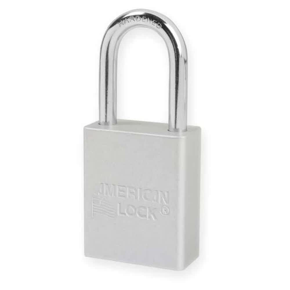 American Lock  Lockout Padlock Keyed Alike Aluminum Silver 1 1/2 in Shackle Height 1 1/2 in Body Width