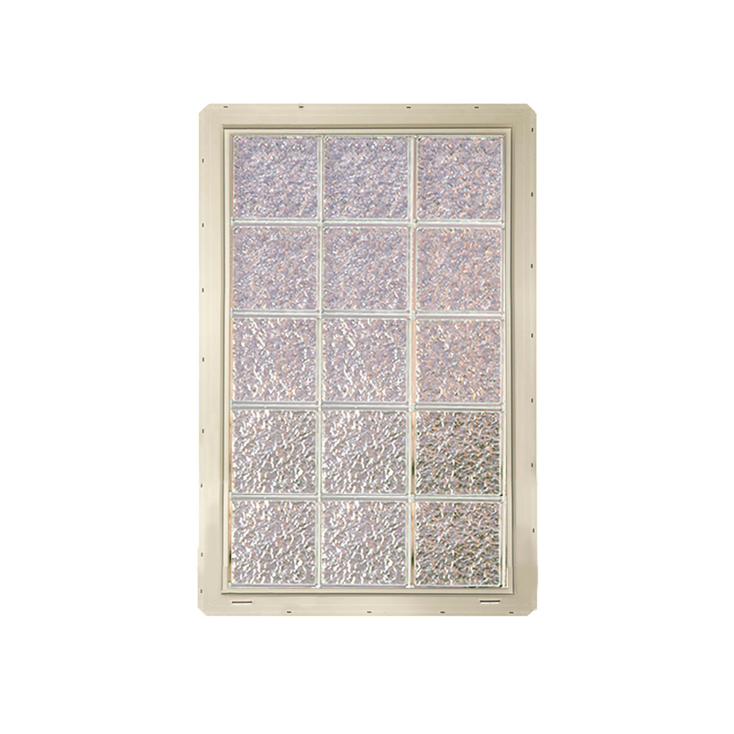 CrystaLok CL2440SISAL Ice Glass 24-1/4-in x 39-1/4-in Vinyl New construction Glass Block Window