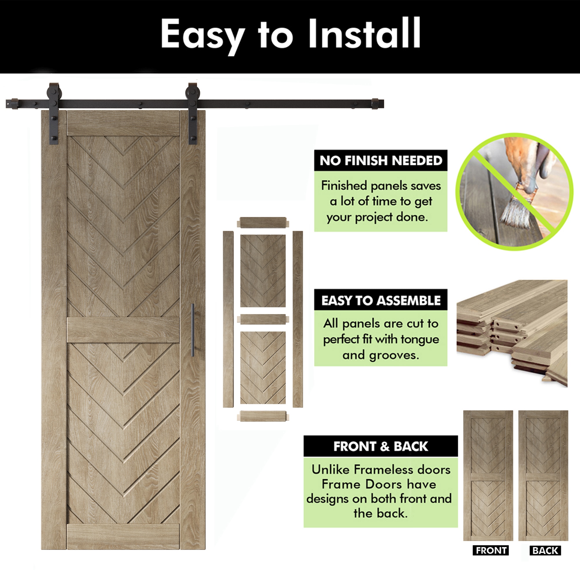 HOMACER YT1H084C-JT3-4080-GR Barn-Doors - View #3