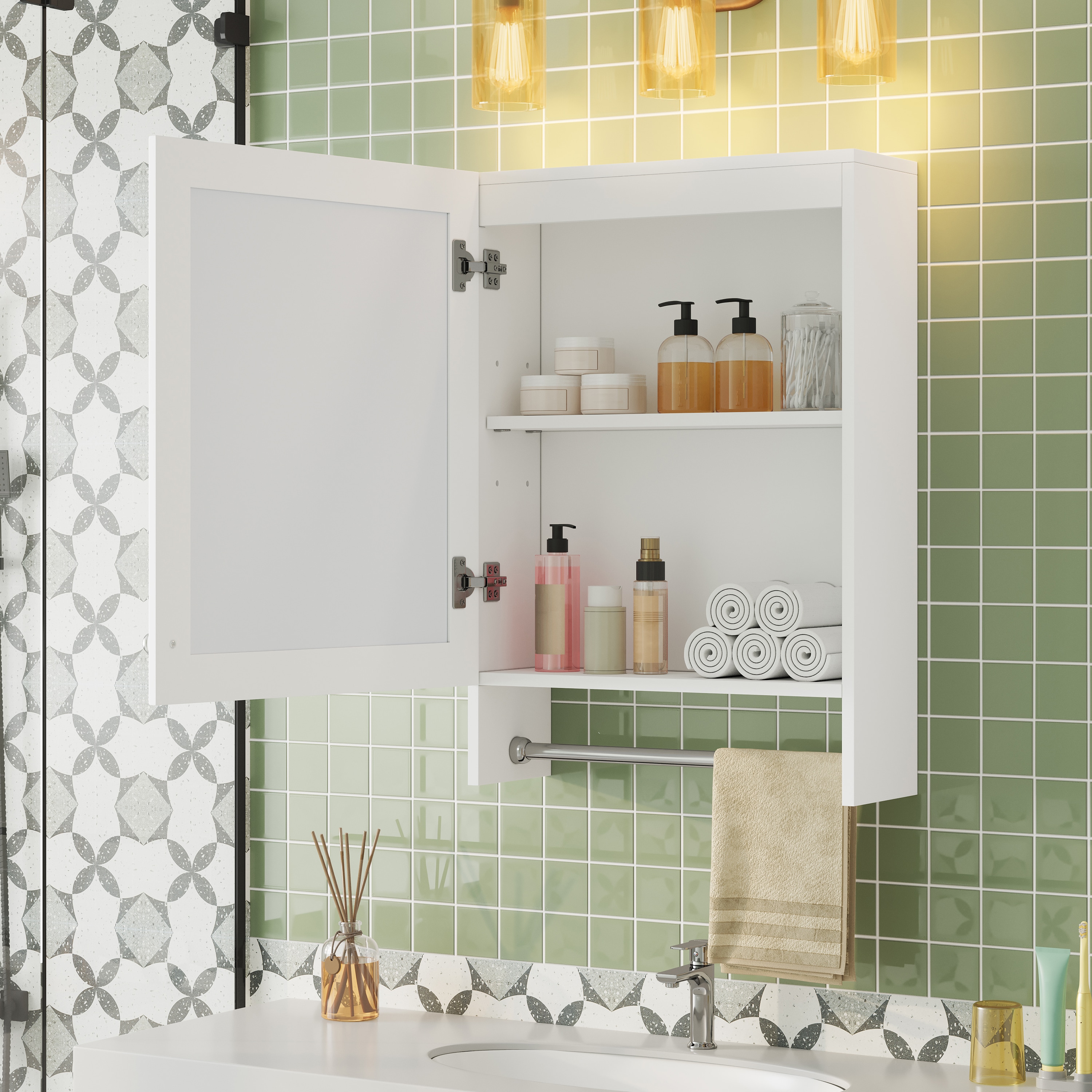 ModernLuxe Assembly Required 3In1 Bathroom Mirror Cabinet 20Inch Wall Mounted Medicine Cabinet With Adjustable Shelf  Soft Close Door HighDefine Mirror With Storage For Bathroom Vanity