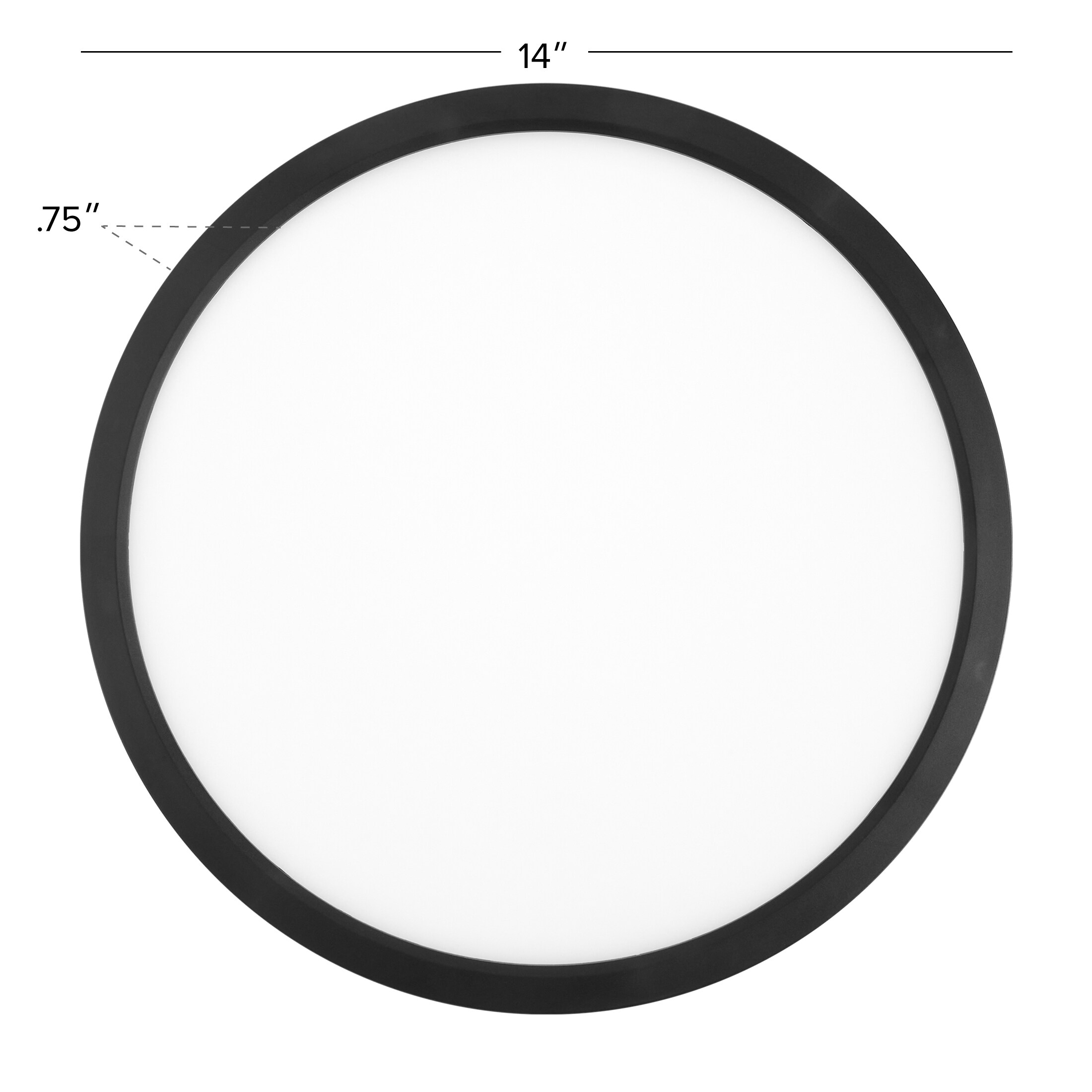 14-Inch Black Aluminum Round LED Flush Mount Ceiling Light