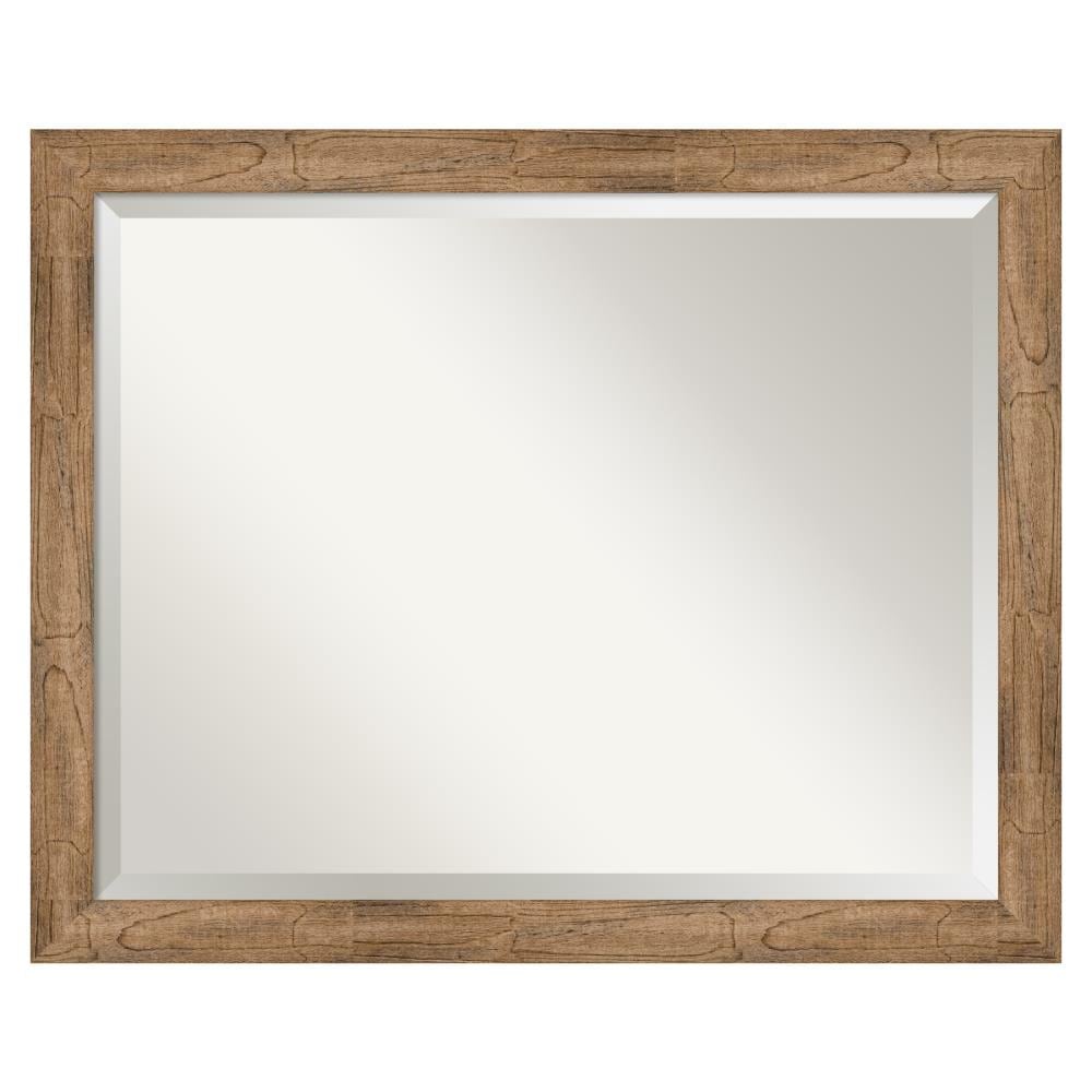 Amanti Art DSW4093324 Owl 31.38-in x 25.38-in Framed Rectangle Bathroom Vanity Mirror ( Distressed Brown )