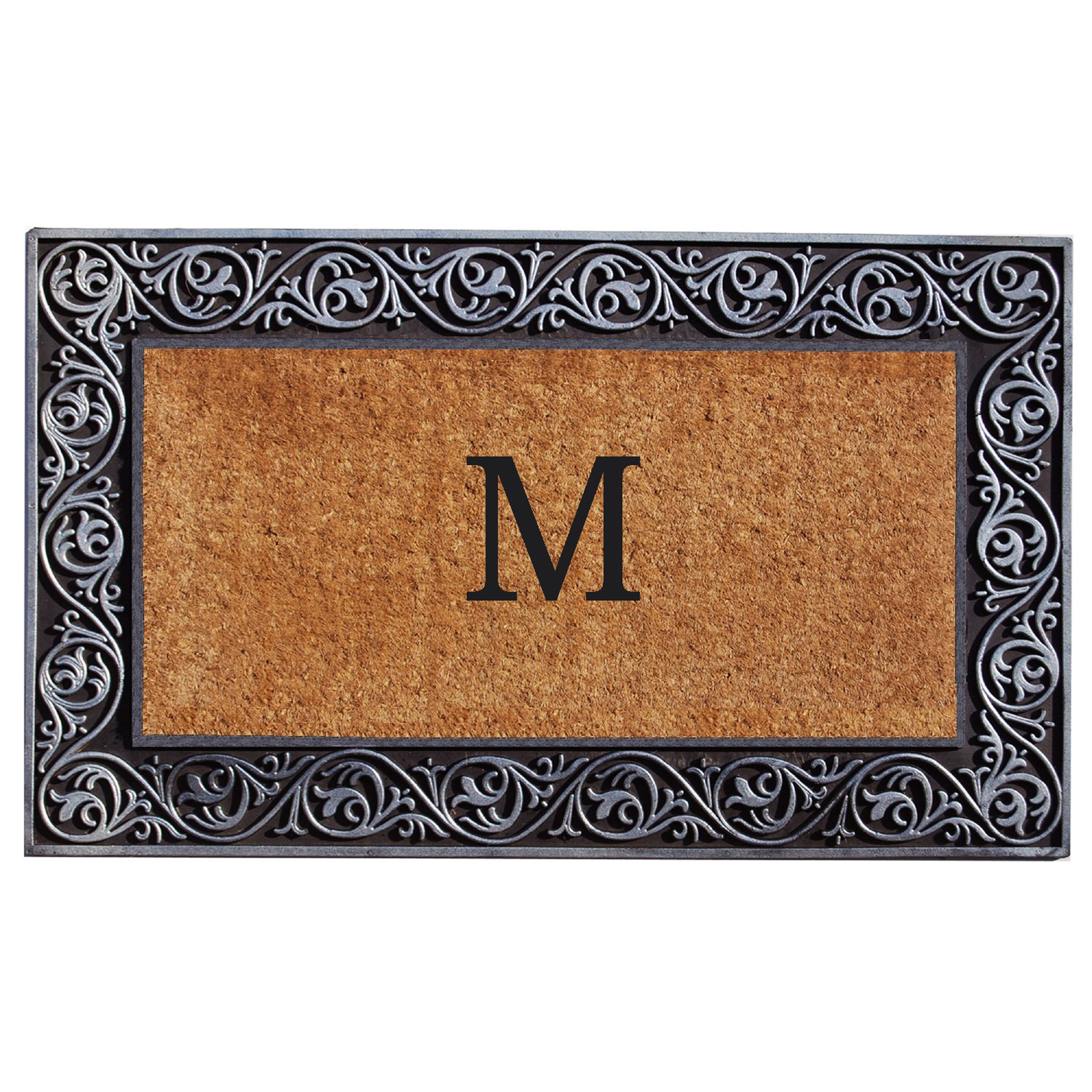Callowaymills 10002SILVM 2-ft x 3-ft Natural/Silver Coir/Rubber Rectangular Indoor or outdoor Decorative Door mat