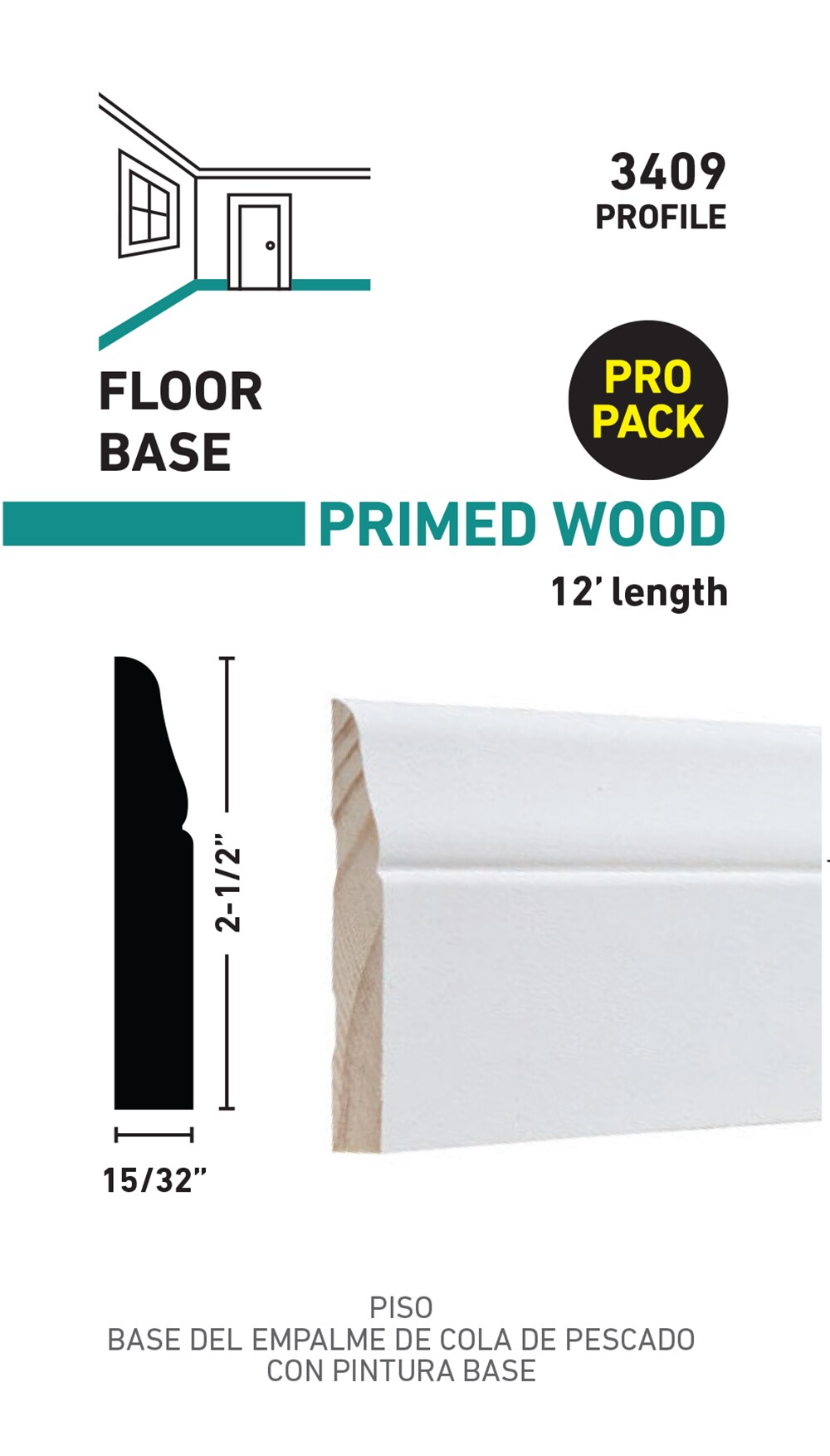 RELIABILT L043409212FBDL Baseboard-Moulding - View #3