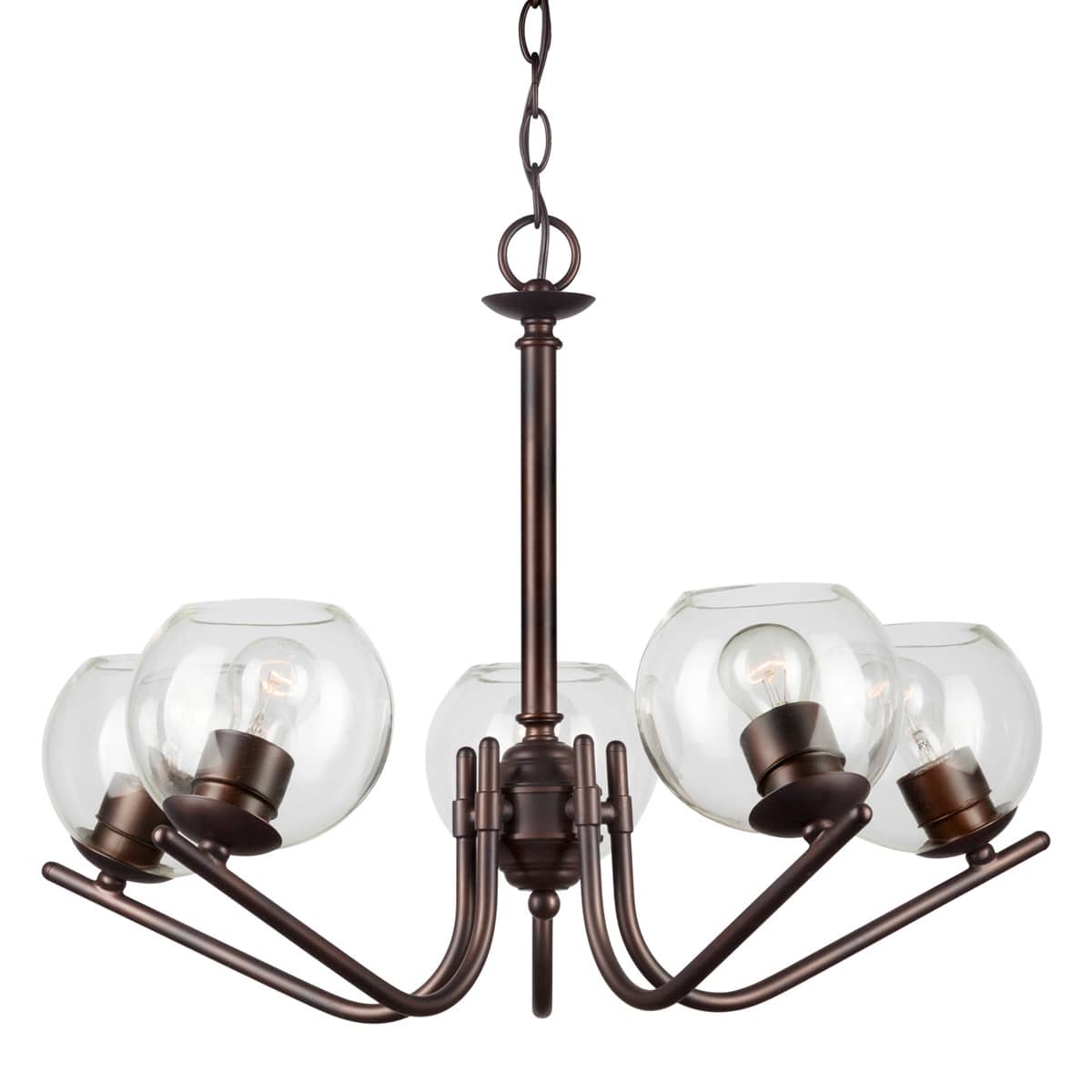 Forte Lighting  2707-05-32 Signature 5 Light 1925 inch Antique Bronze Chandelier Ceiling Light