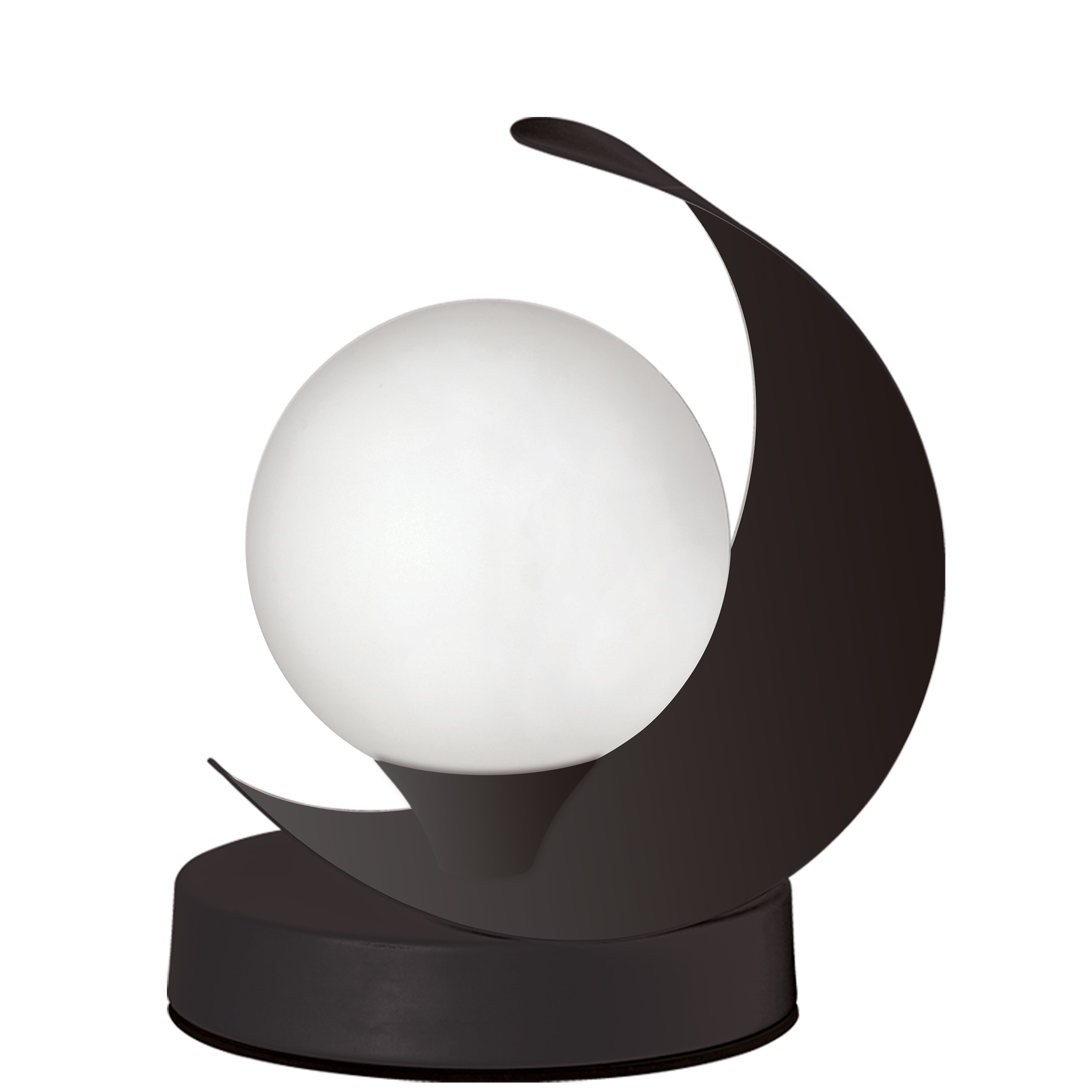 Dainolite CRT-61T-MB Crescent 7-in Matte Black On/Off switch Uplight Table Lamp with Glass Shade