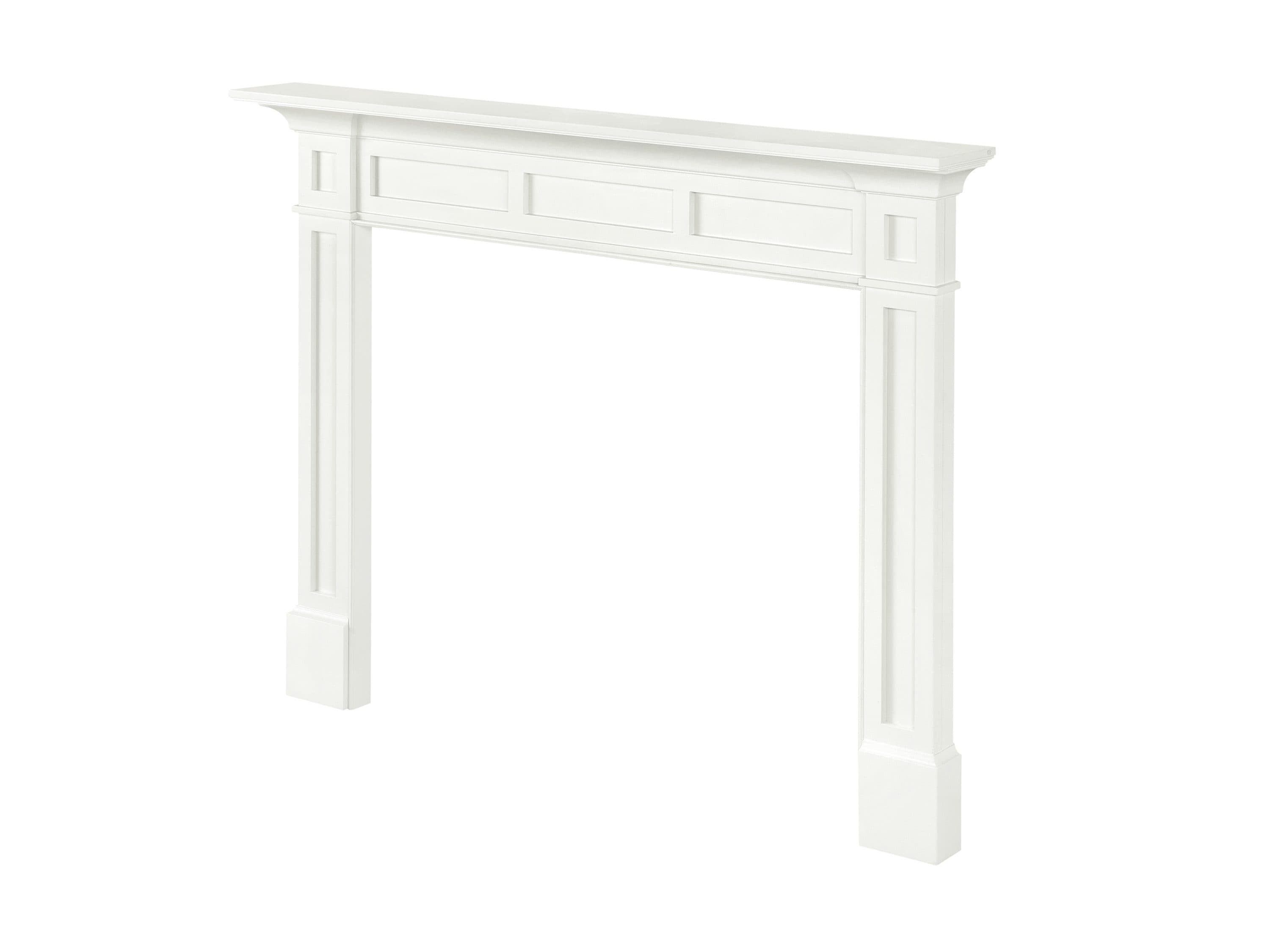 Pearl Mantels 73.25-in W x 52.75-in H Crisp White Traditional Fireplace Surround SSUP56515L Sansujyuku sansujyuku.com