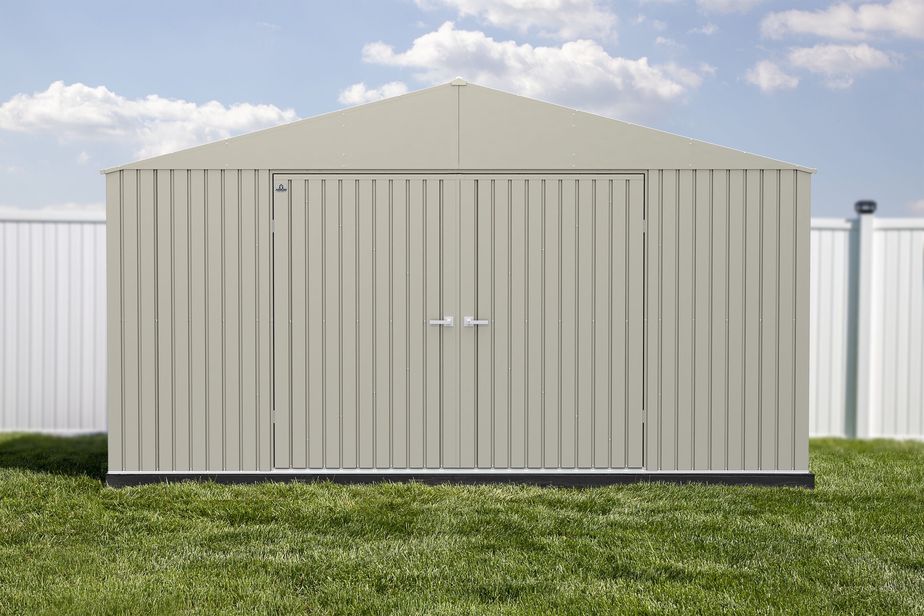 Elite 14 ft. x 16 ft. Cool Grey Steel Storage Shed