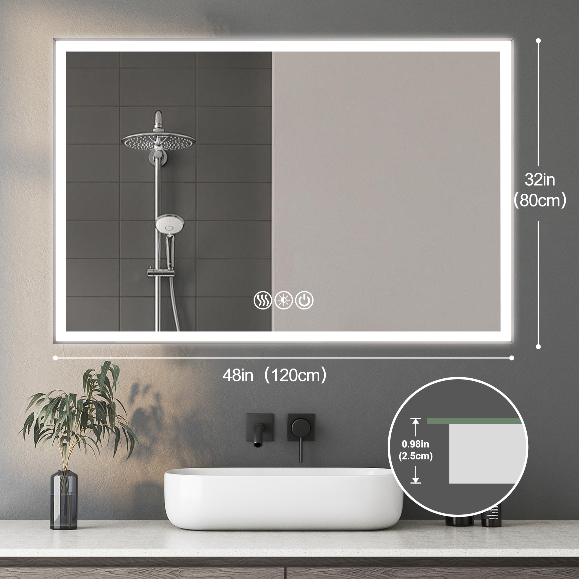AAZJ LD-P268900 Framed-Bath-Mirrors - View #2