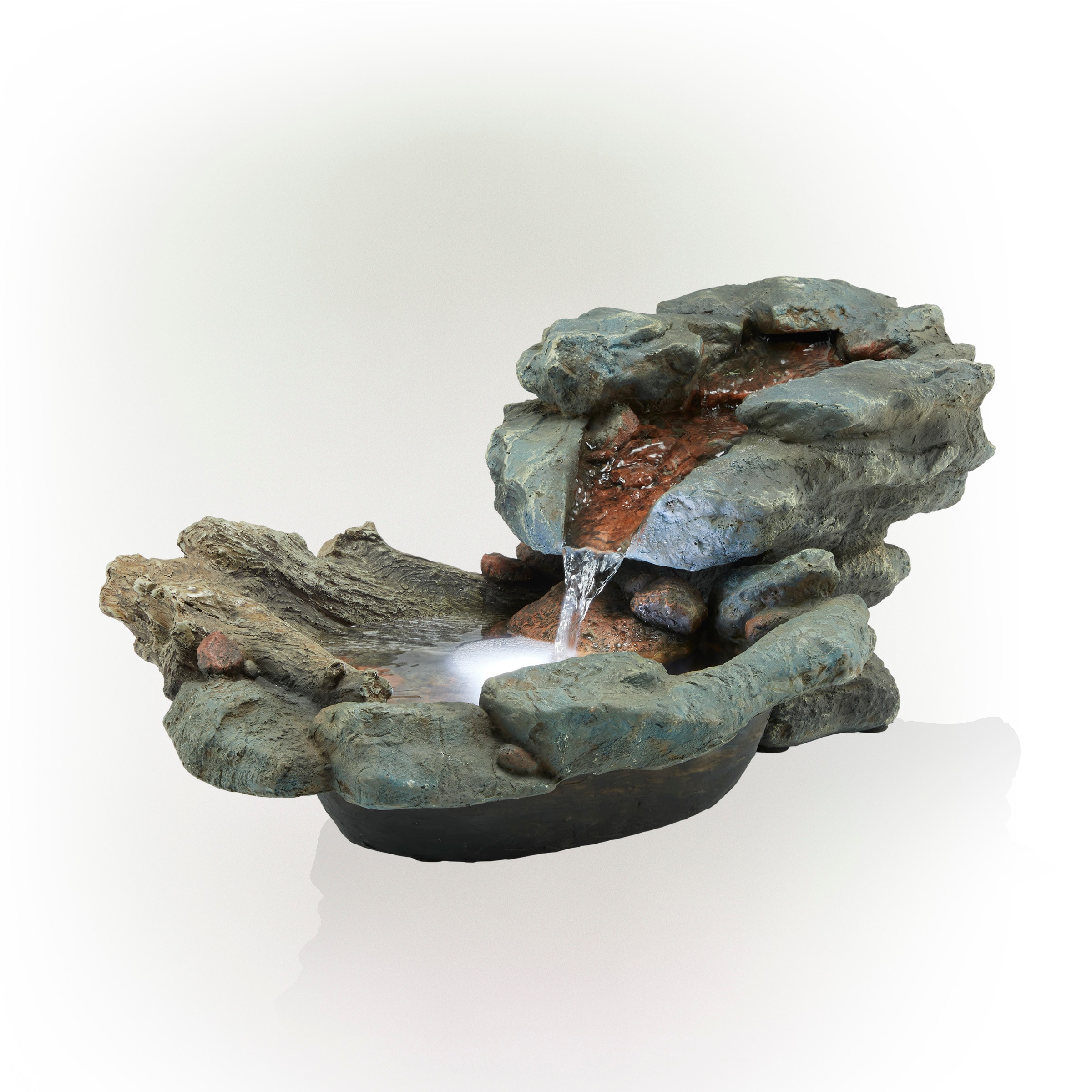Alpine Corporation 9-in H Resin Tiered Outdoor Fountain Pump Included ...