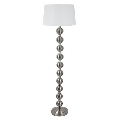 allen + roth 61.75-in Brushed Nickel Shaded Floor Lamp in the Floor Lamps  department at Lowes.com