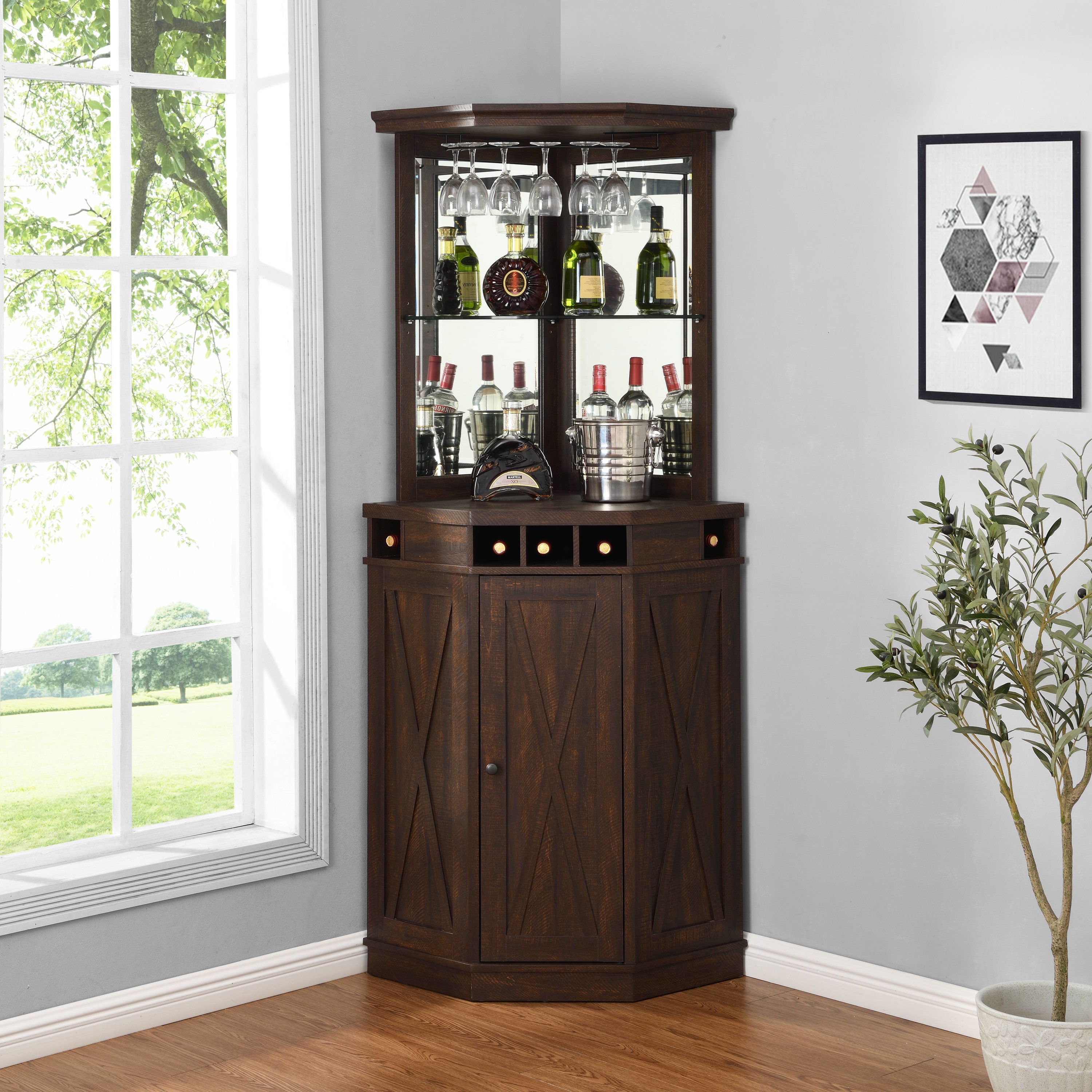 Home Source Industries Arms  x 73-in Brown Corner Bar Cabinet in the Home  Bars department at 