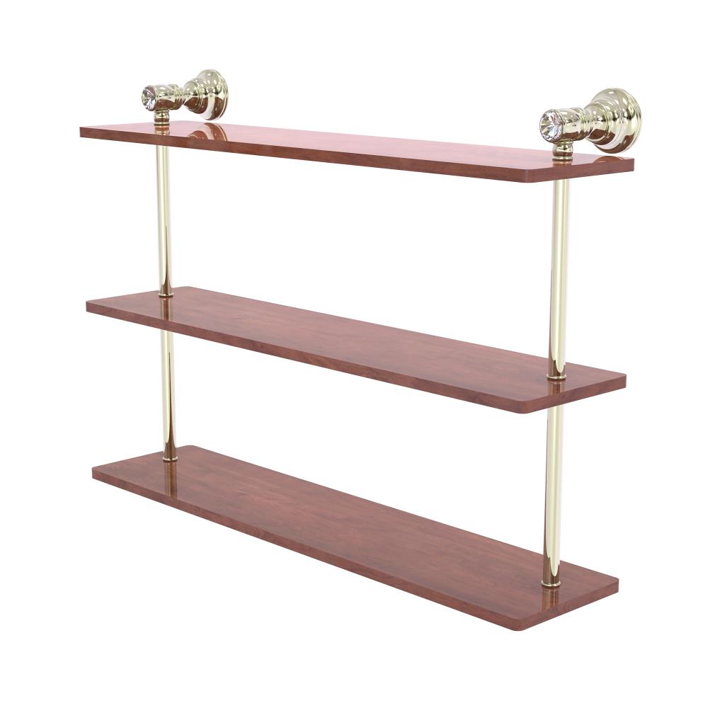 Allied Brass CC-5-22-IRW-PNI Carolina Crystal Polished Nickel 3 -Tier Wall mount Bathroom Shelf ( 22-in x 16-in x 5-in )