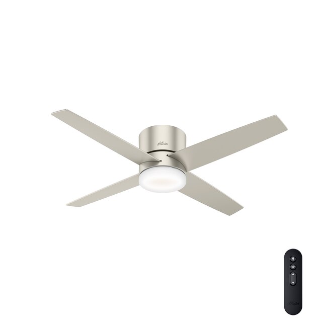 Hunter Advocate 54 In Matte Nickel Led Indoor Downrod Or Flush Mount Smart Ceiling Fan With Light Remote 4 Blade The Fans Department At Com - Modern Ceiling Fan No Light Low Profile