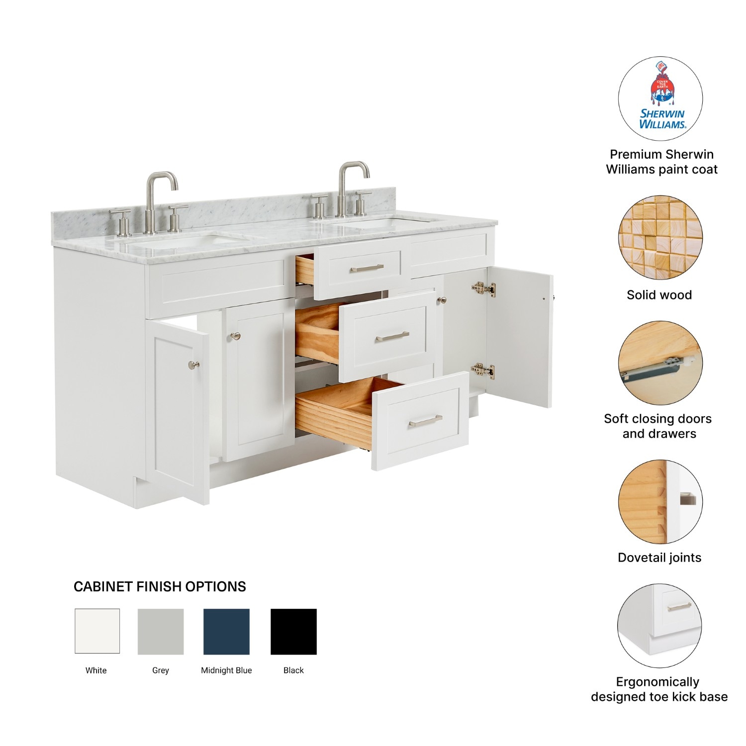 ARIEL F073DCW2RVOWHT Bath-Vanity-Combo - View #5
