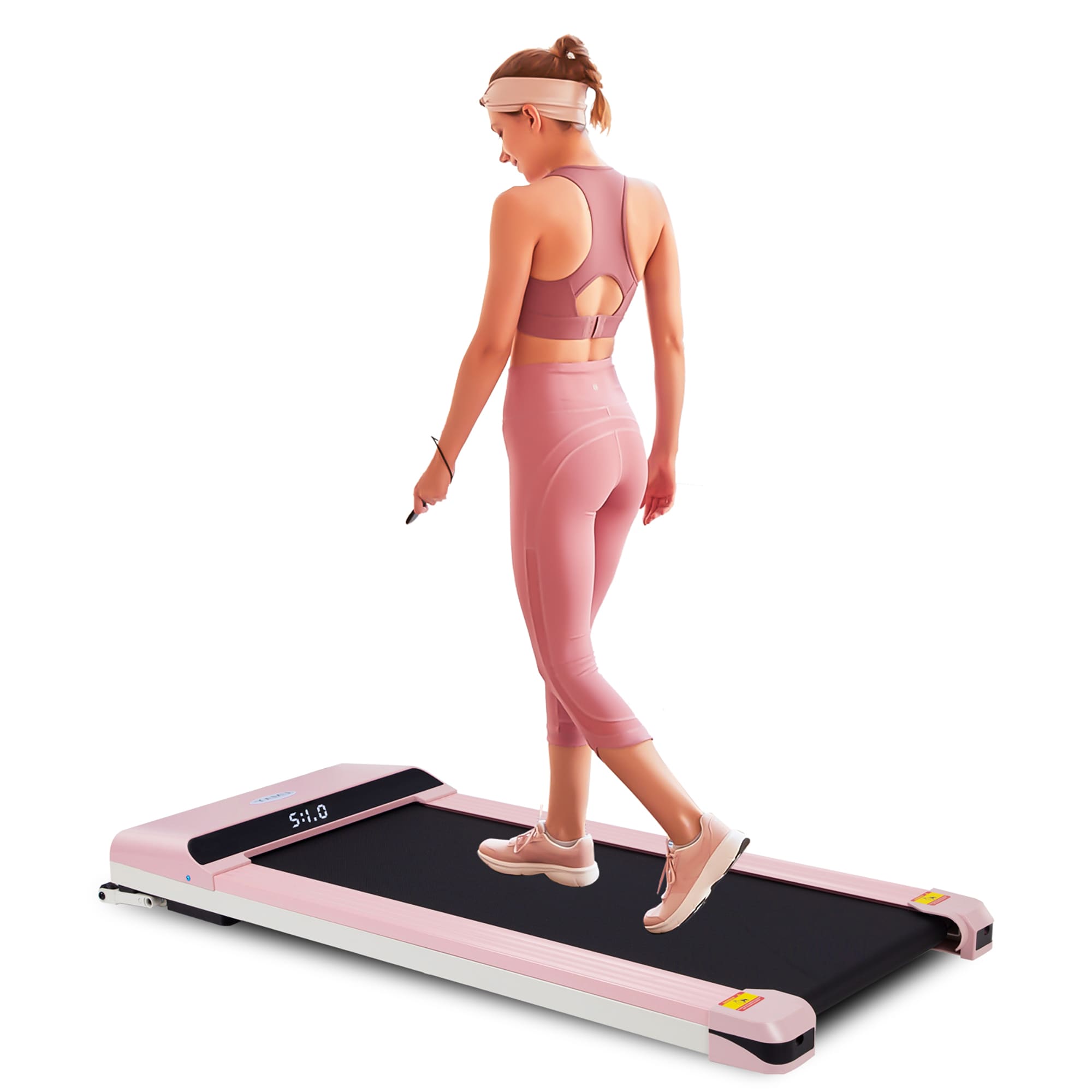 Wildaven POGO1805 Portable Treadmill Under Desk Walking Pad Flat Slim Treadmill with LED Display and Sport APP, Running Machine for Apartment and Small Space without Assembling