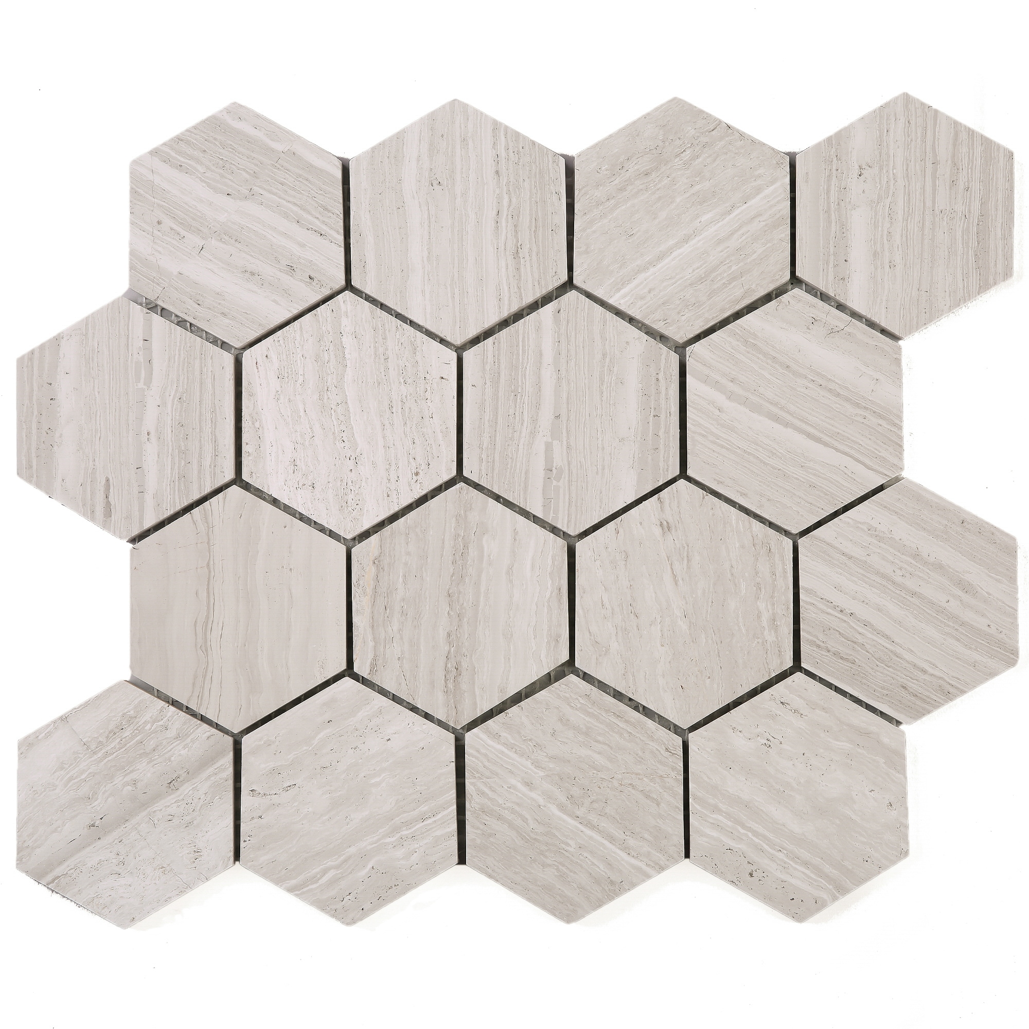 Essential Tile Woodra Beige 10.24-in x 11.82-in Polished Hexagon Marble Mosaic Tile ( 8.4-sq ft Carton ) #LO-WOBE-2