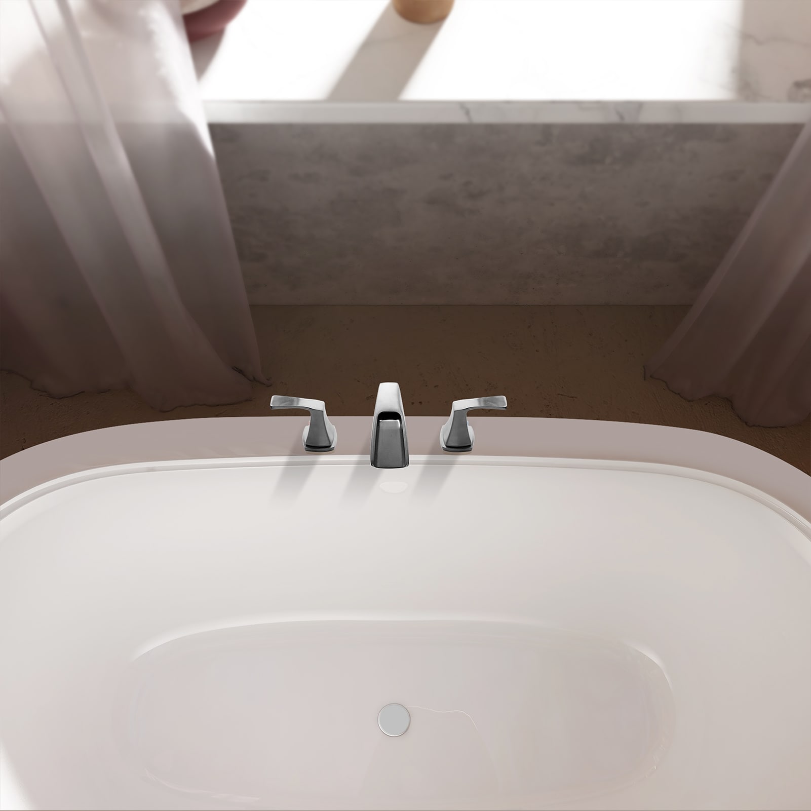 Doris Brushed Nickel 2-Handle Waterfall Roman Tub Faucet