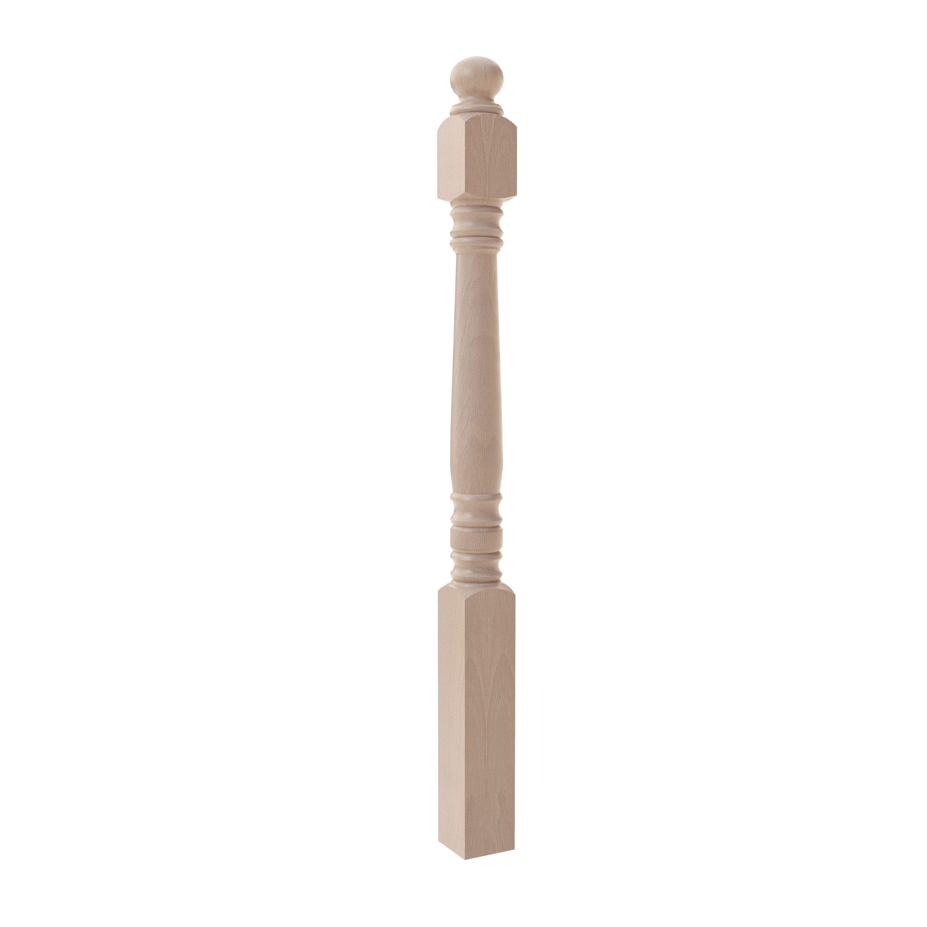 Crown Heritage Hampton 3.5-in x 48-in Unfinished Beechwood Universal Stair Newel Post #4434500
