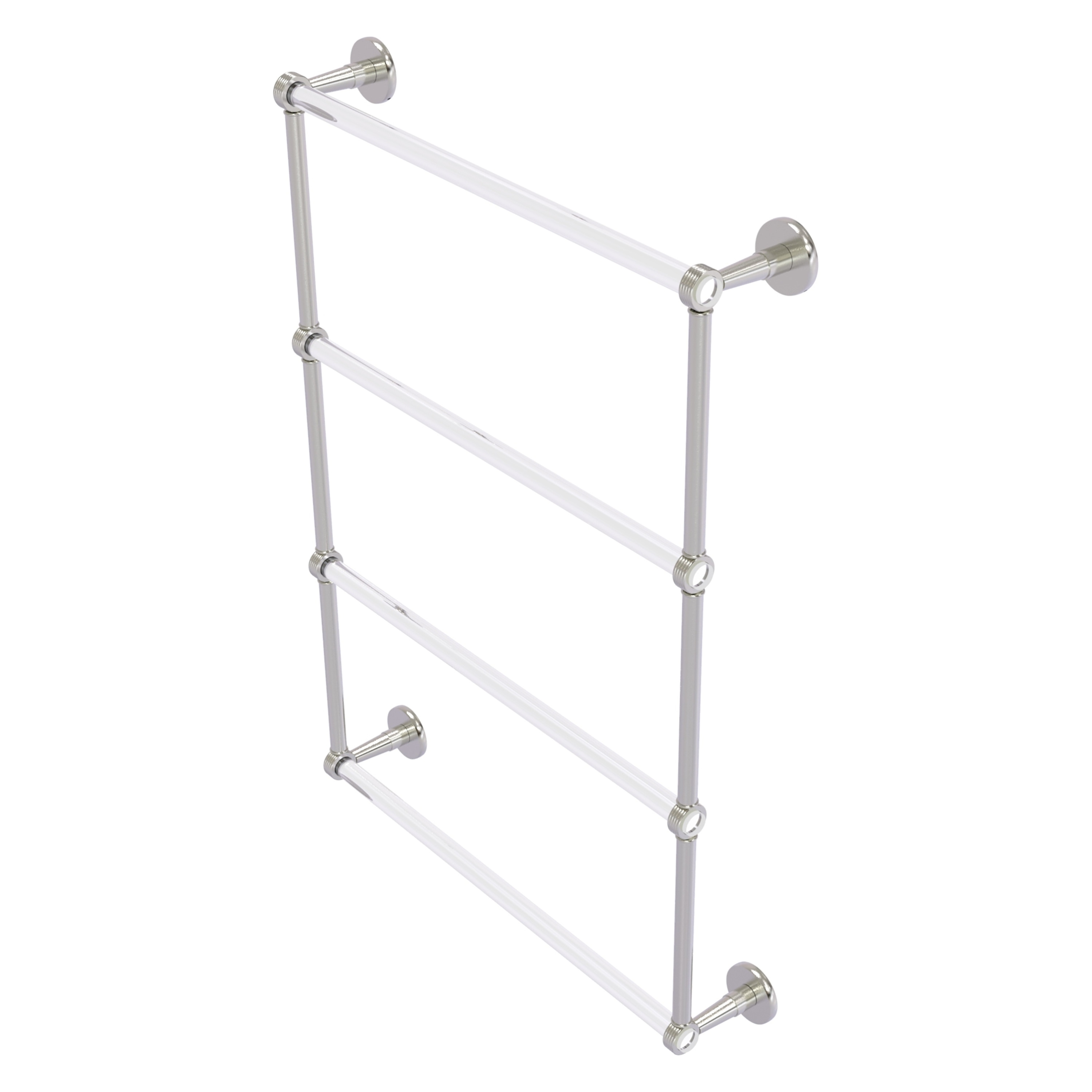 Allied Brass CV-28G-24-SN Clearview 24-in double Satin Nickel Wall mount 4-tier Towel Bar